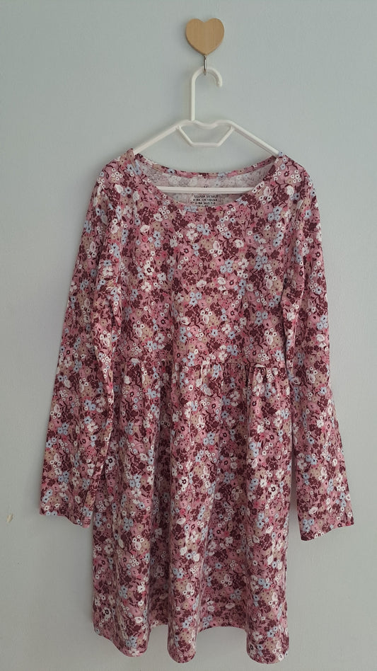 Girls Ditsy Floral Long Sleeve Cotton Dress – H&M (Age 6-8)