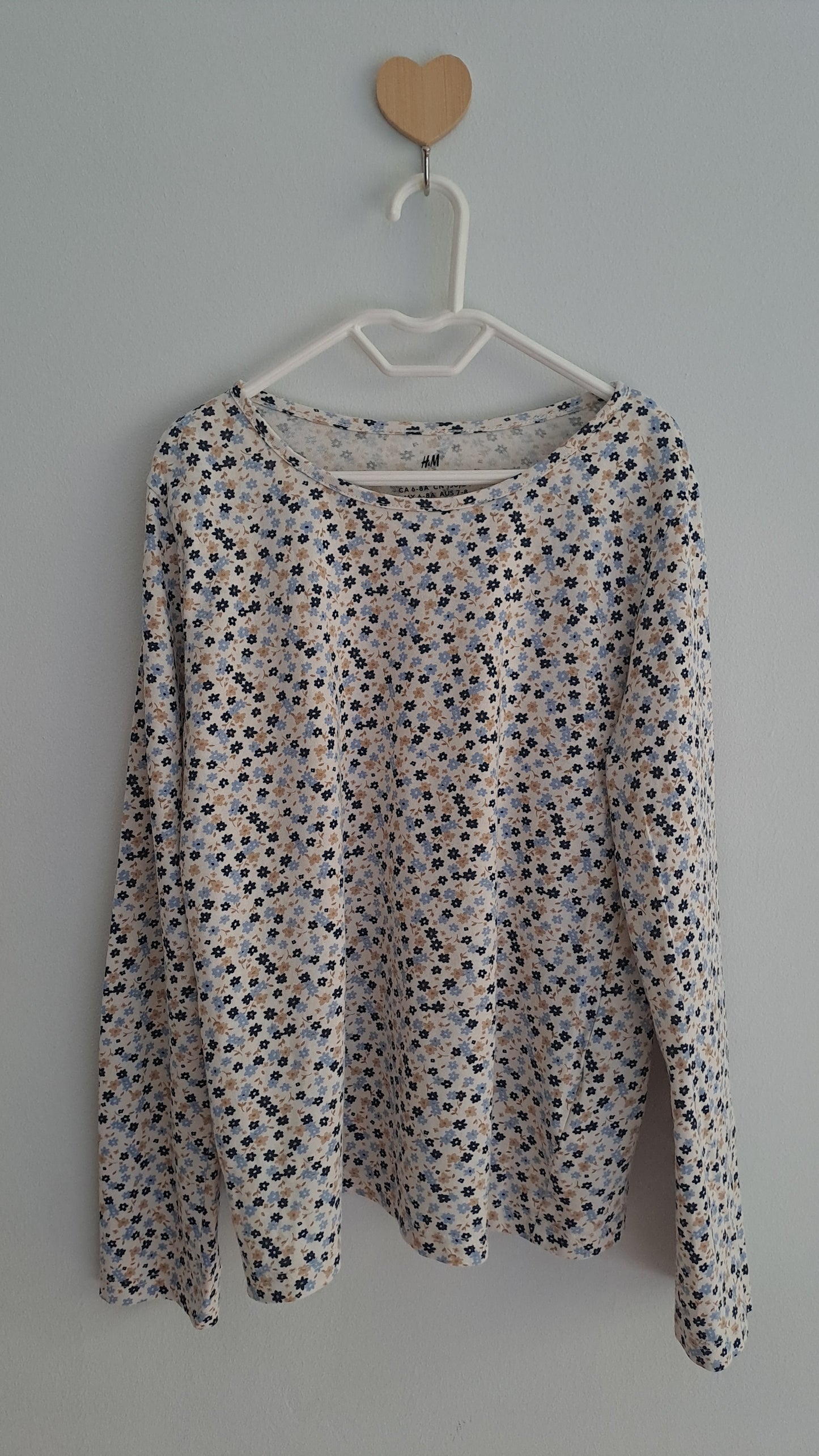 Girls Ditsy Floral Long Sleeve Shirt – H&M (Age 6-8)