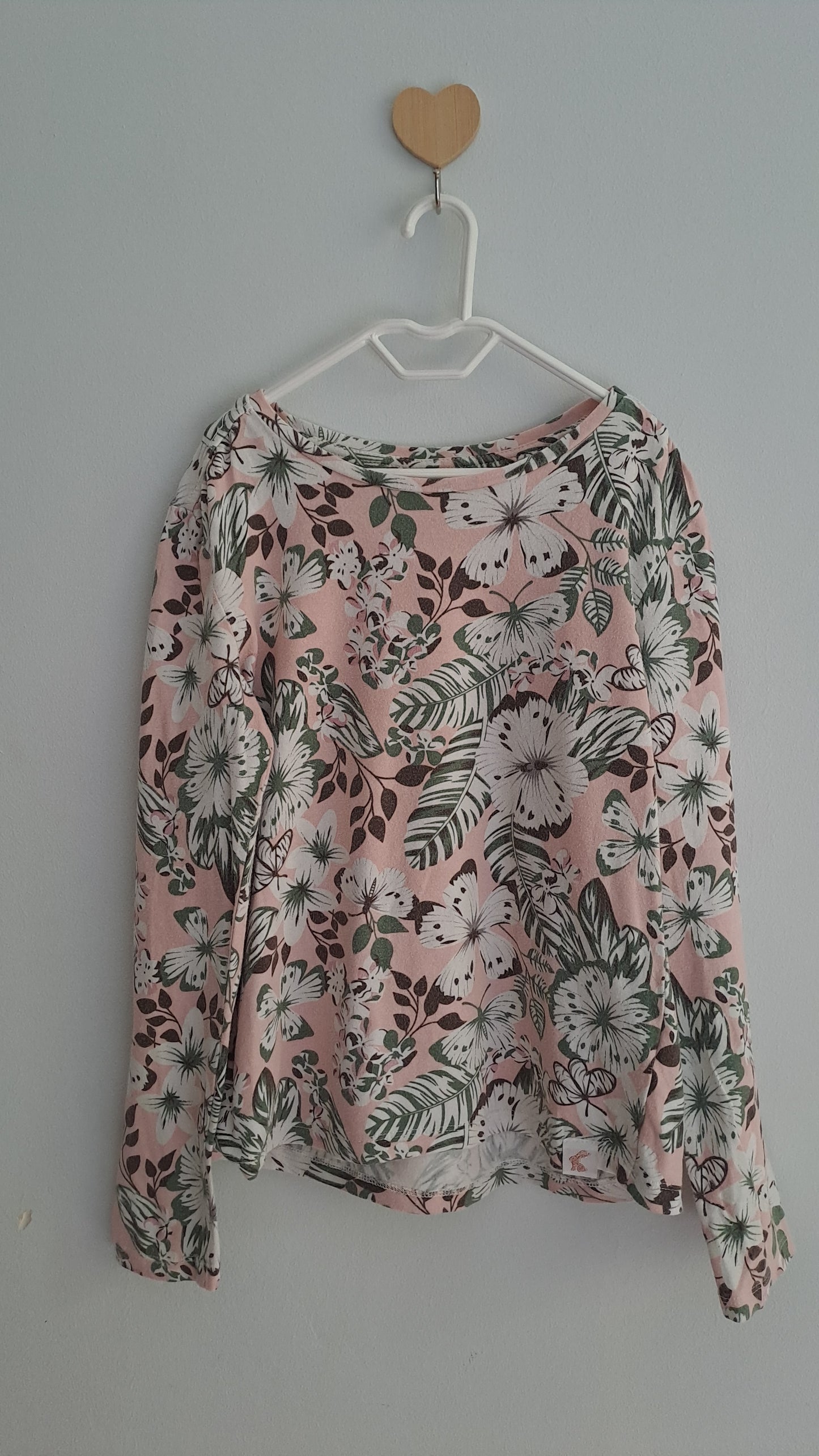 Girls Pink & Green Butterfly & Floral Long Sleeve Top – Pick n Pay Clothing (Age 7-8)