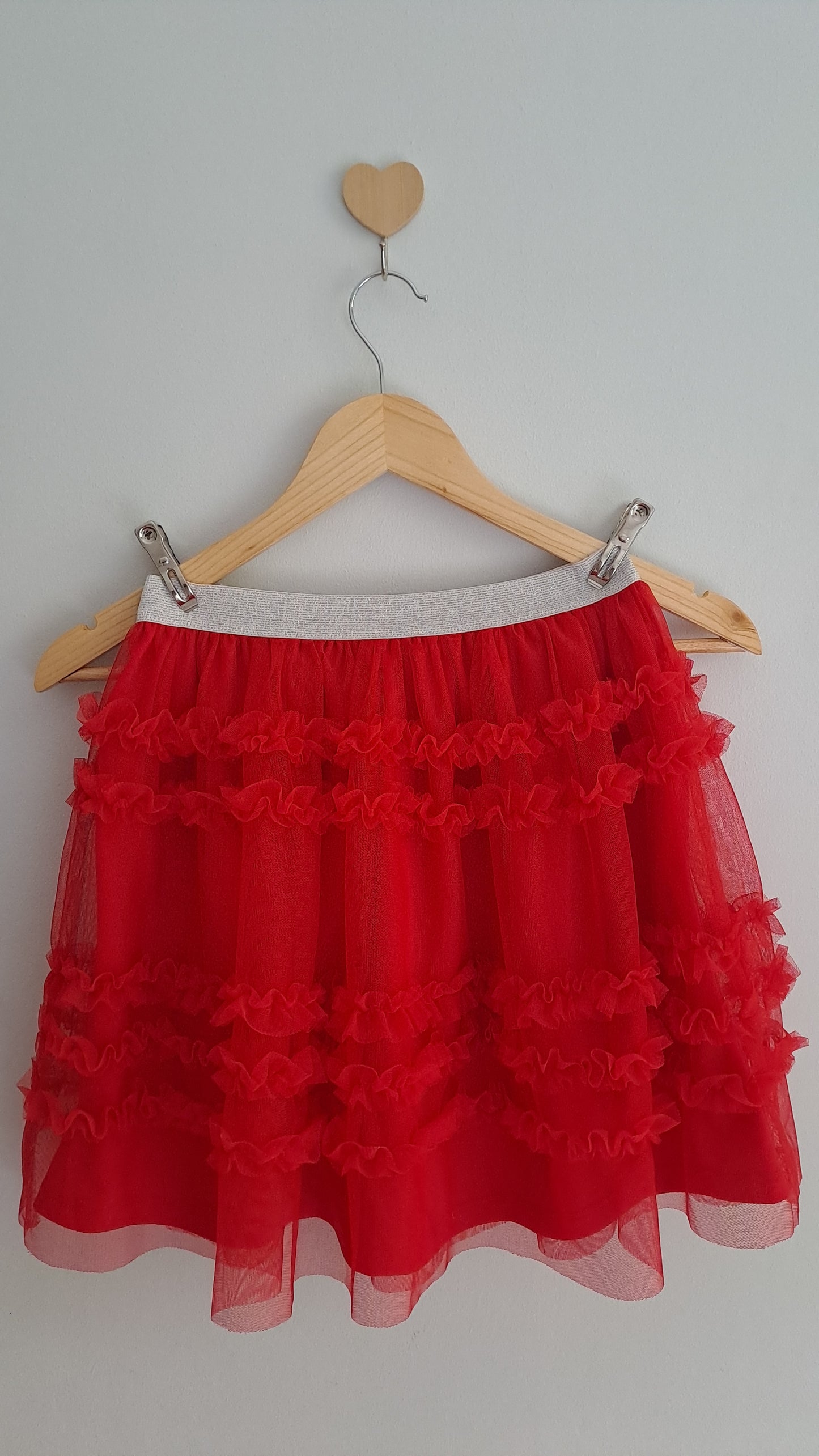 Girls Red Ruffle Tulle Skirt – Woolworths (Age 7-8)