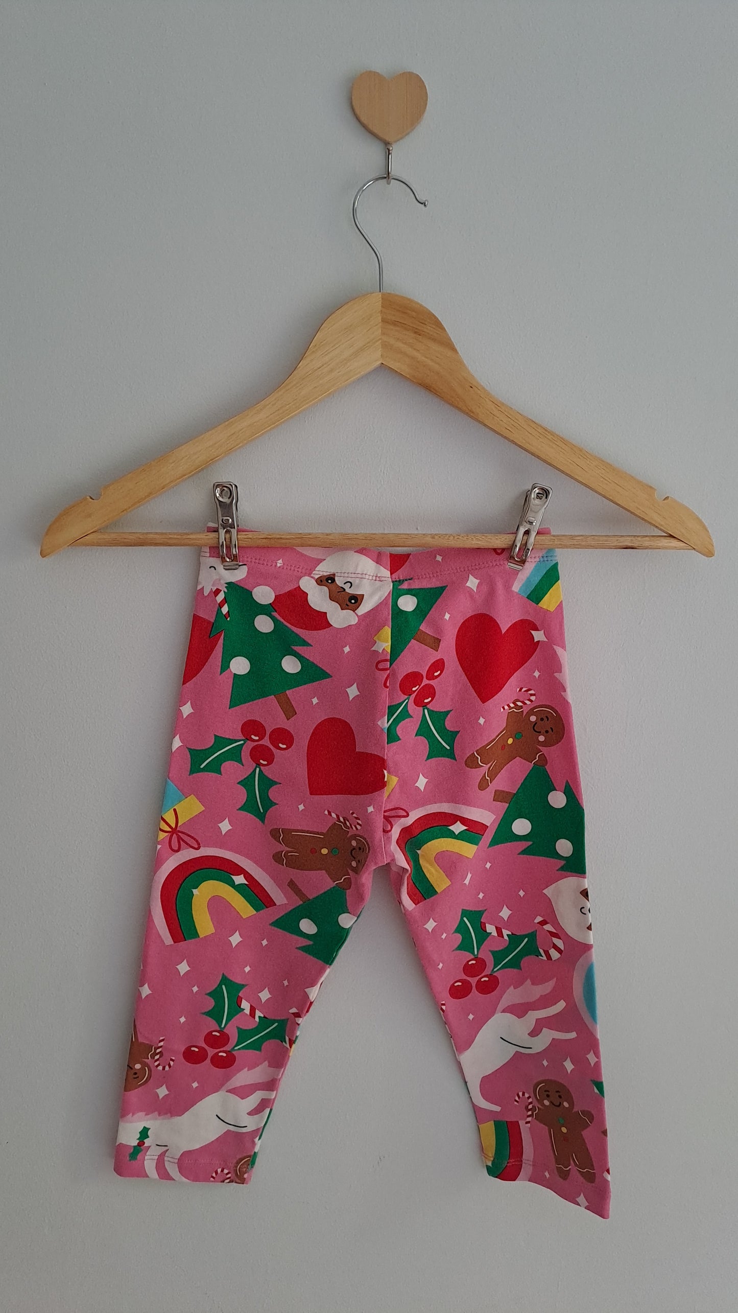 Girls Printed Leggings – Christmas & Rainbow (Age 6-7)