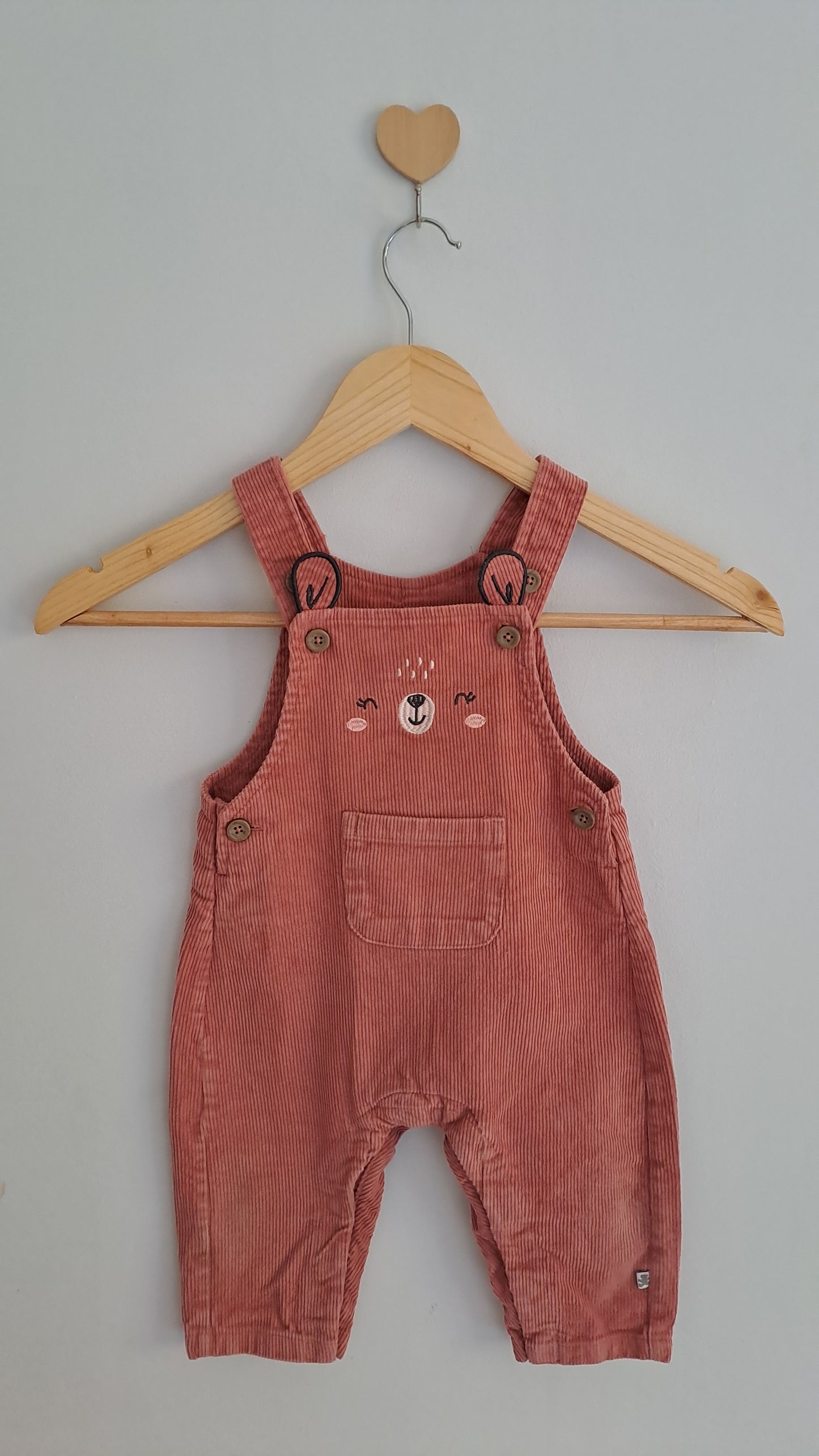 Woolworths Pink Bunny Corduroy Dungarees 6-12 Months