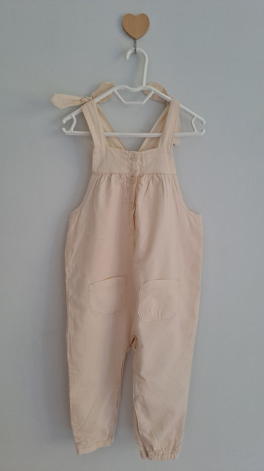Beige Cotton Toddler Dungarees Clicks 18-24 Months