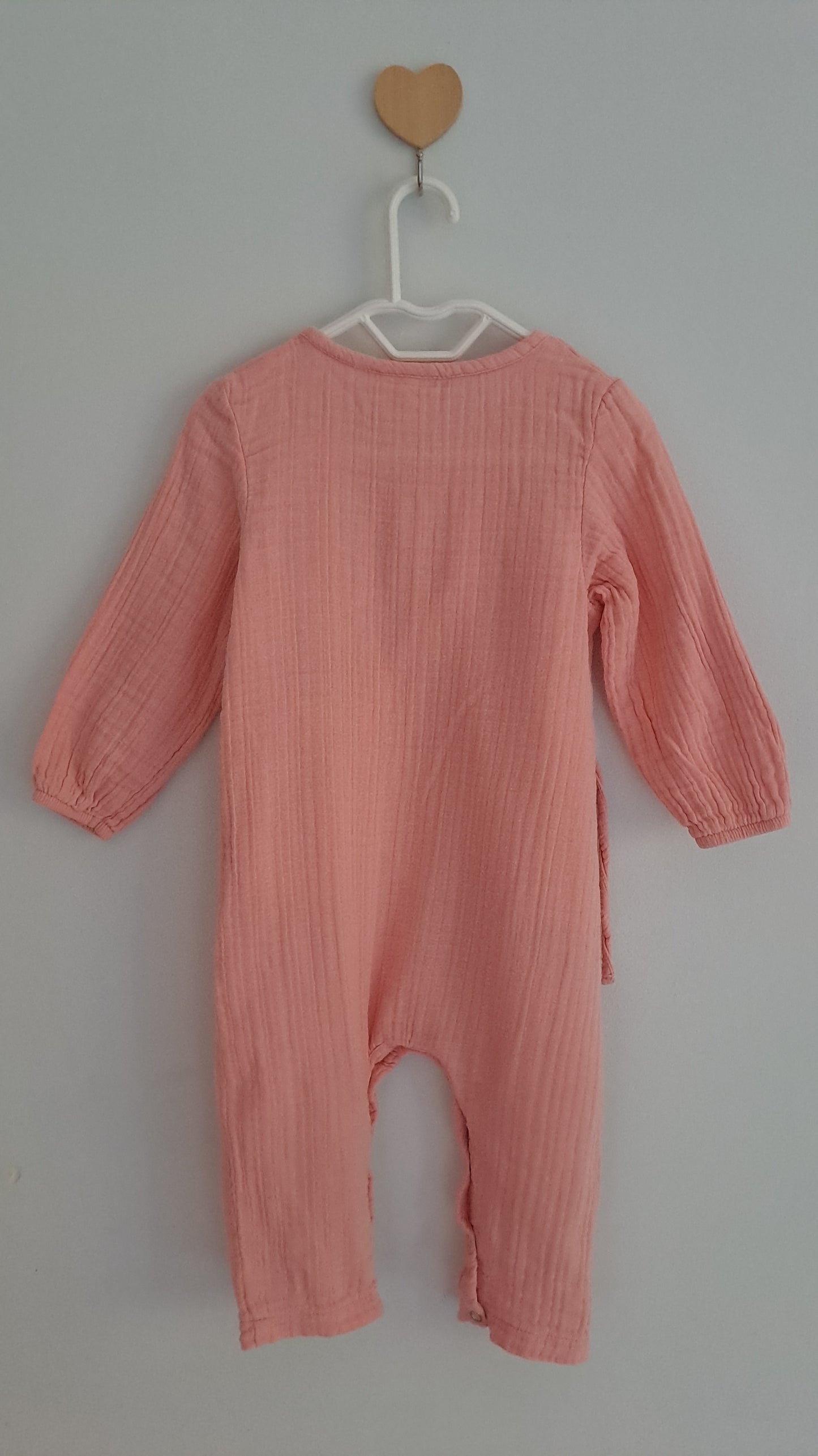 Keedo Pink Muslin Wrap Around Onesie 9-12 Months