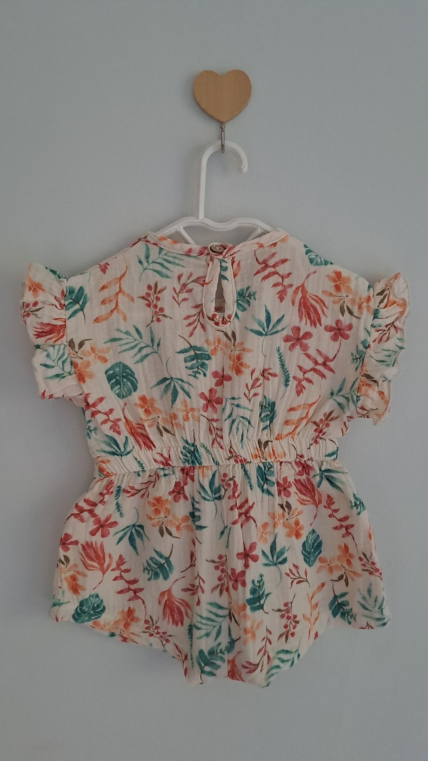 Muslin Leaf & Flower Romper with Frilly Sleeves Pick n Pay 3-6 Months