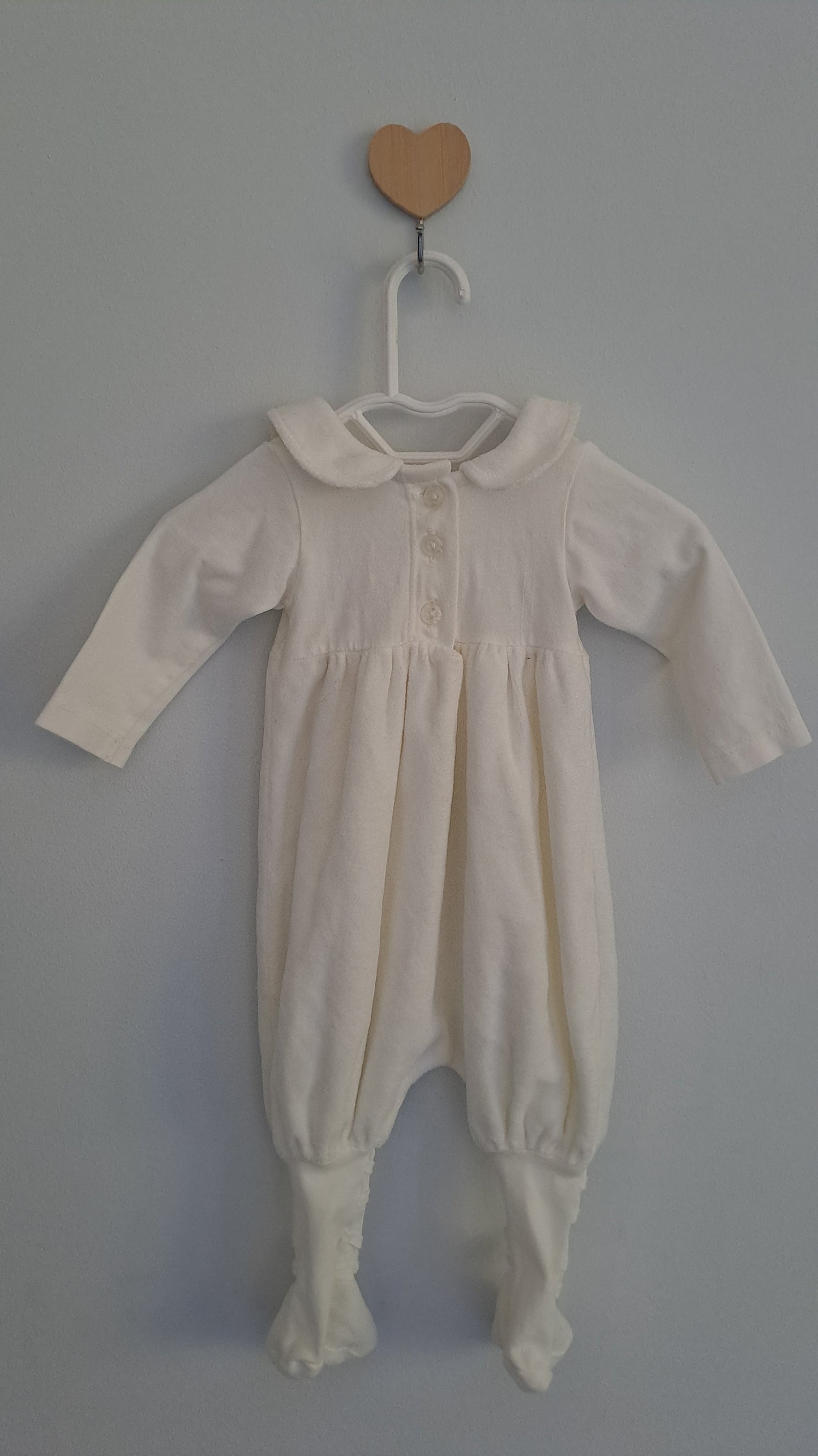 Naartjie Baby Cream Velour Romper 0-3 Months