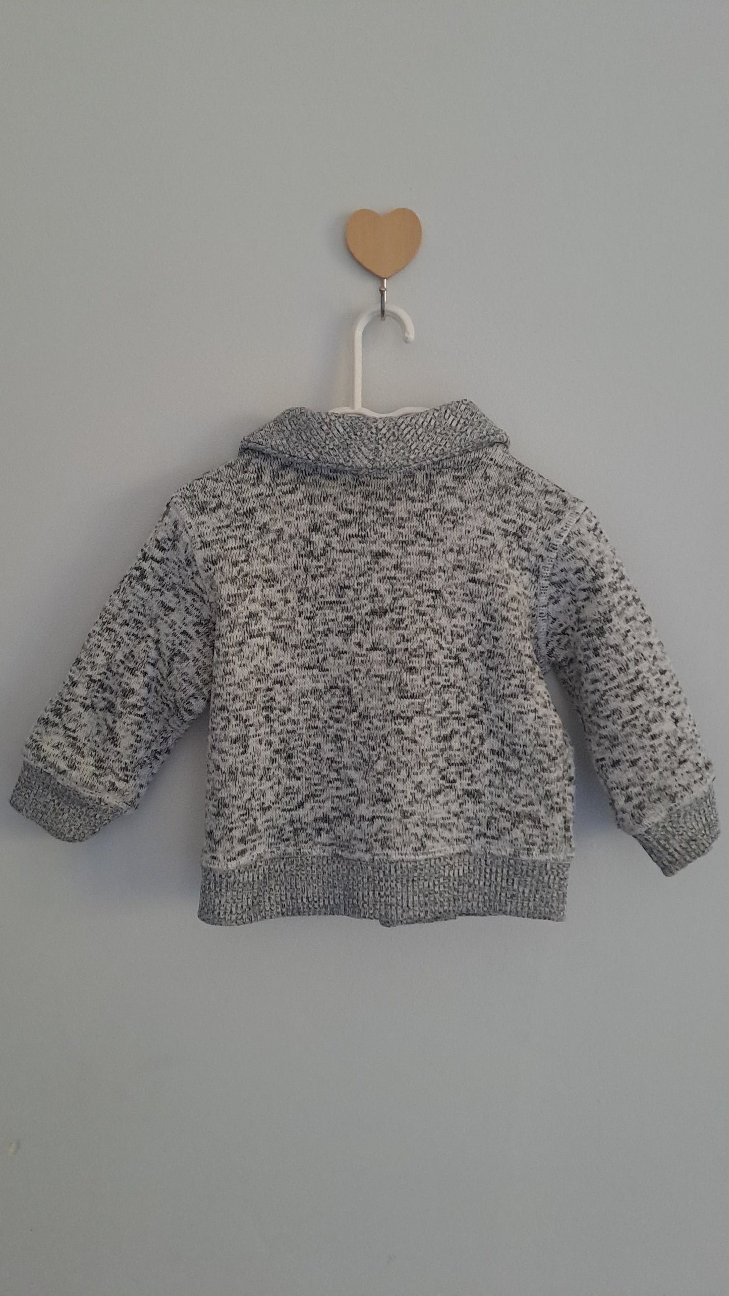 Ackermans Grey Melange Jersey with Buttons 6-12 Months