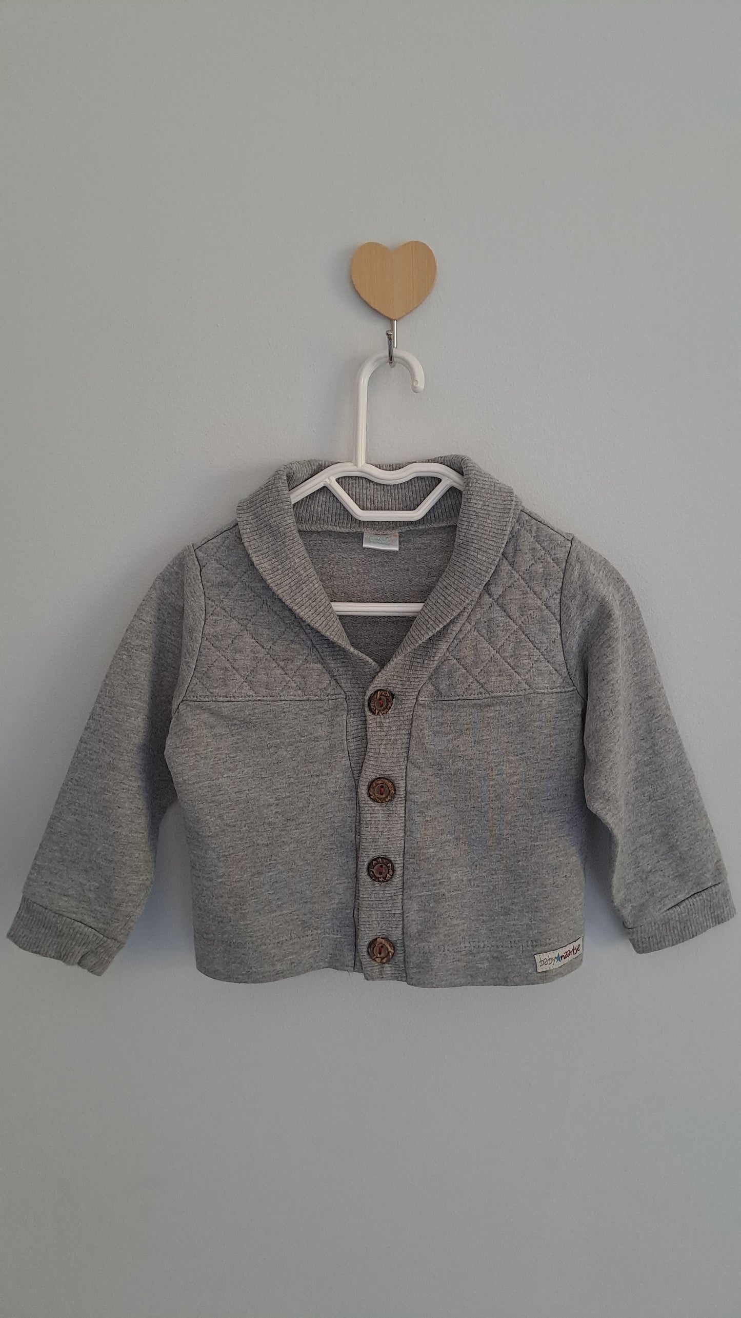 Naartjie Grey Button-Up Long Sleeve Top 3-6 Months