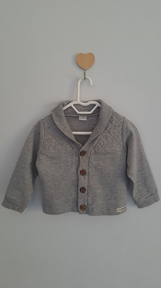 Naartjie Grey Button-Up Long Sleeve Top 3-6 Months