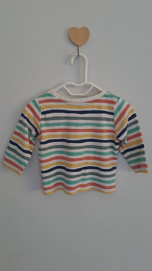 Woolworths Multicolour Striped Long Sleeve Shirt 1-3 Months