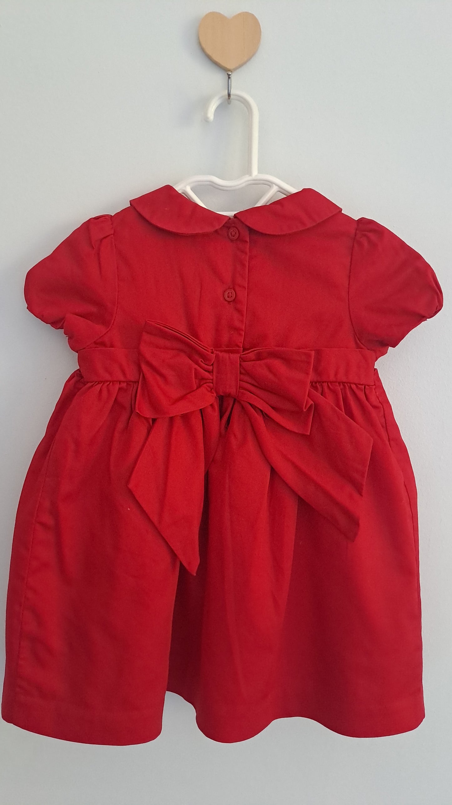 Janie & Jack Red Holiday Smocked Dress 6-12 Months