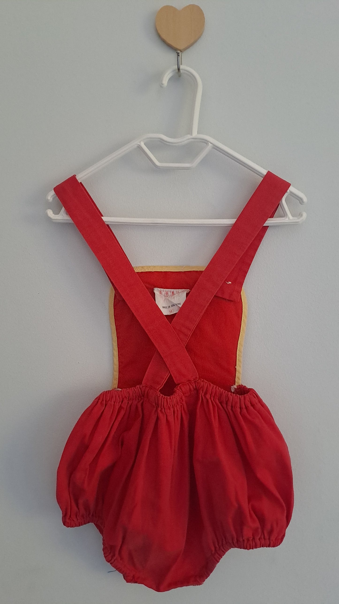 Vintage Red Embroidered Bubble Romper 18-24 Months