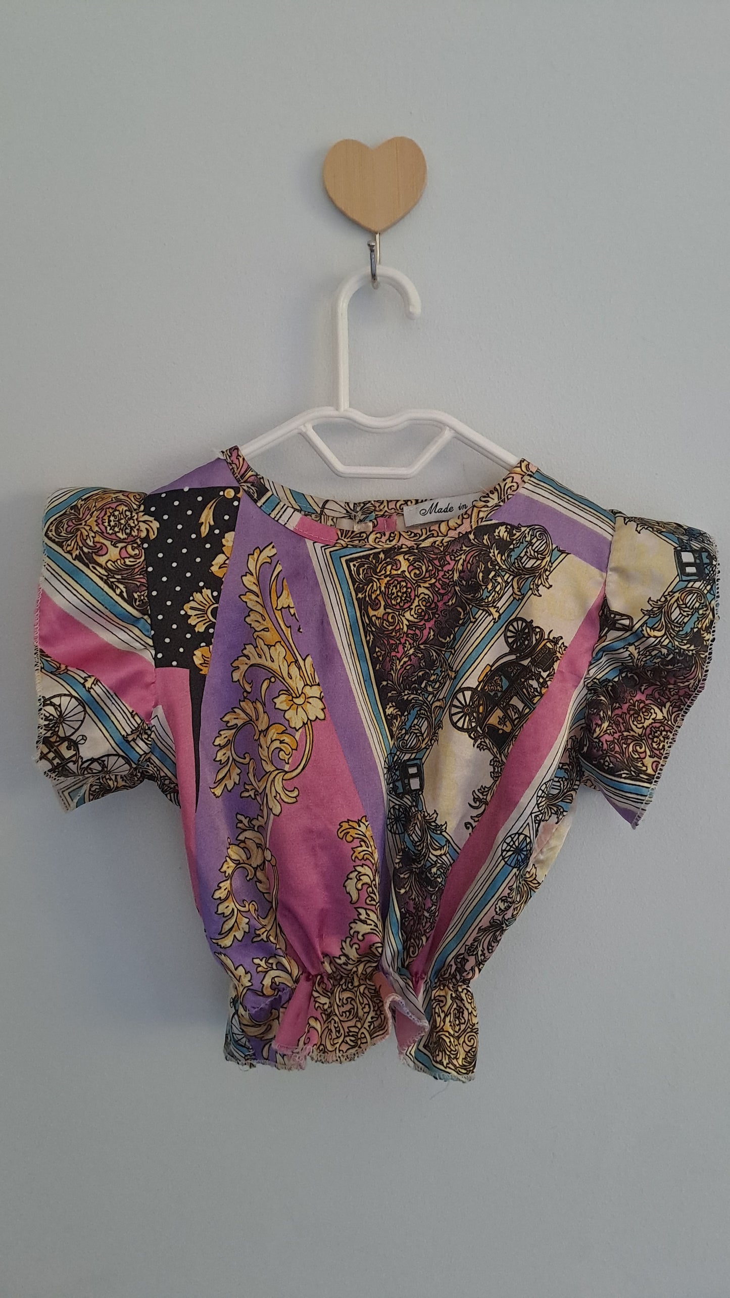 Satin Feel Purple Ruffle Sleeve Top 6-12 Months