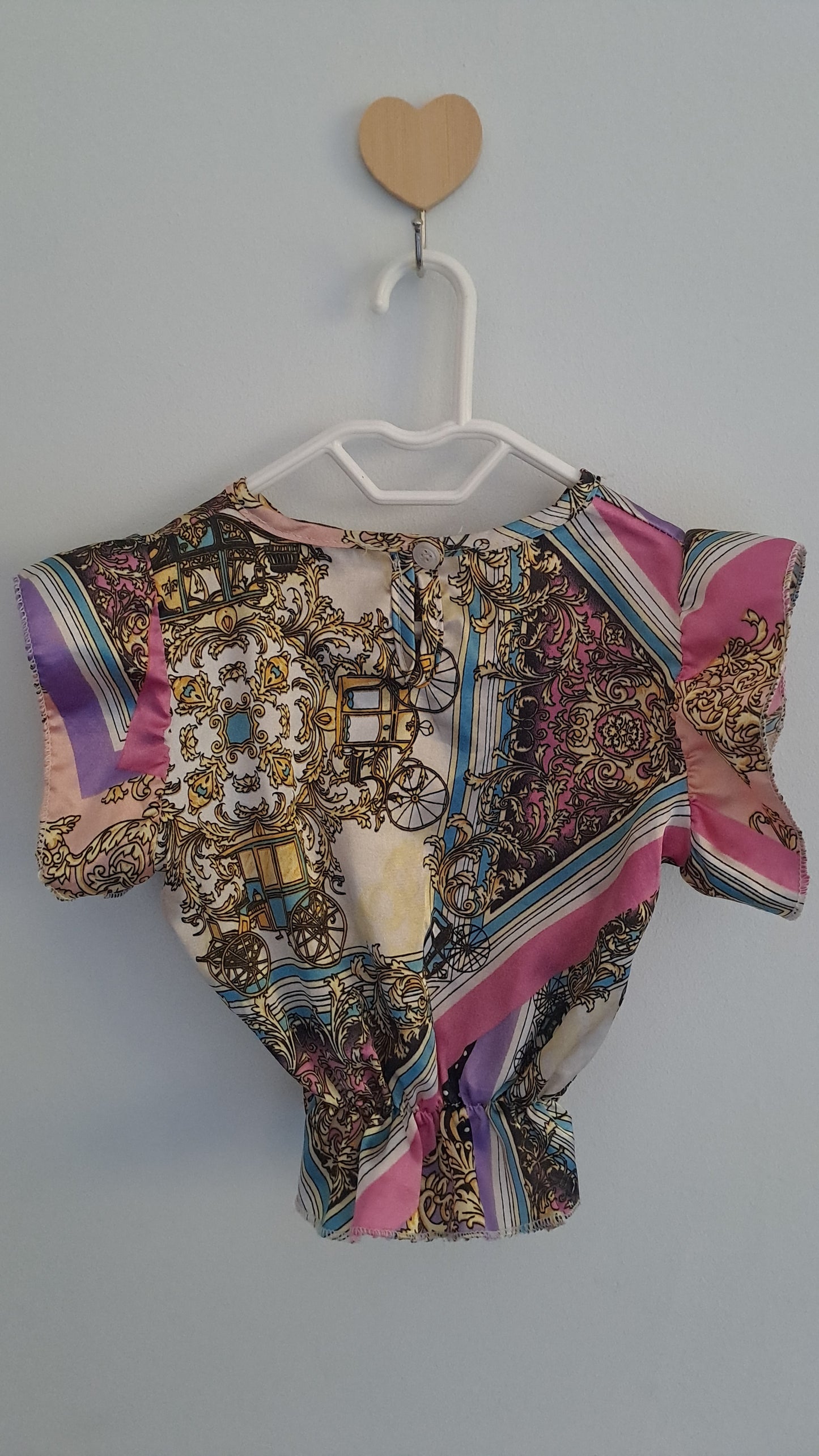 Satin Feel Purple Ruffle Sleeve Top 6-12 Months