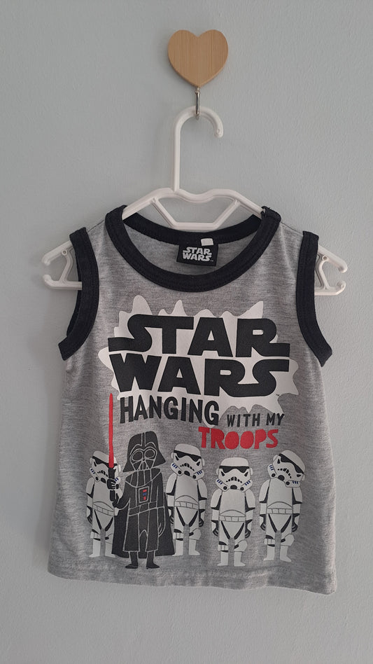 Star Wars Themed Grey Summer Sleeveless Top 12-18 Months