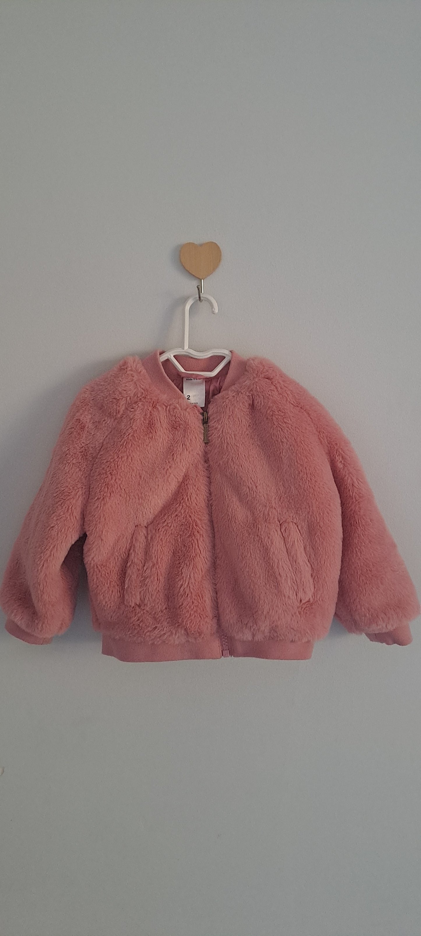Anko Girls' Faux Fur Bomber Jacket Size 18-24 Months
