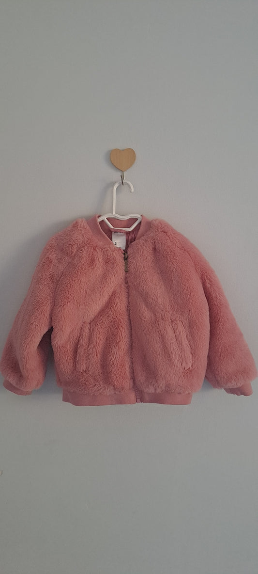 Anko Girls' Faux Fur Bomber Jacket Size 18-24 Months