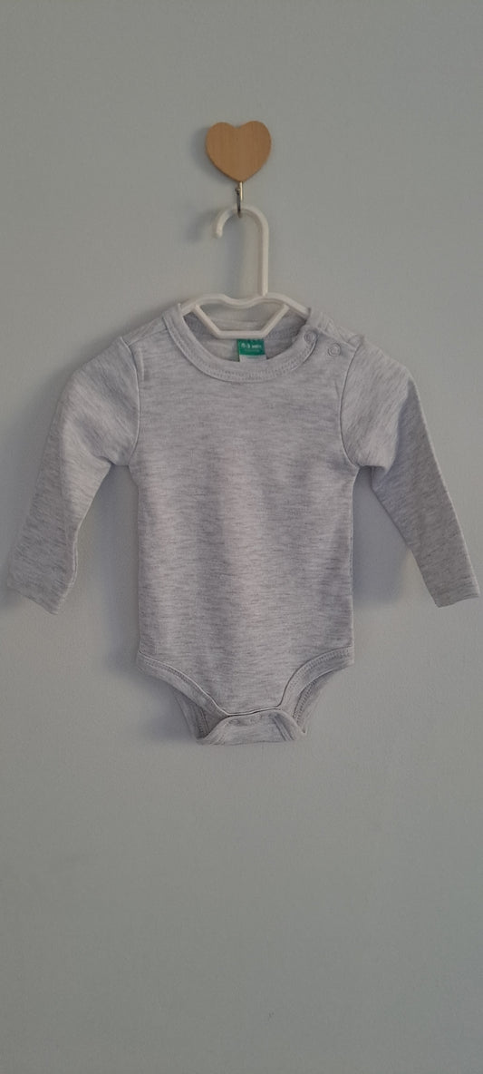 Ackermans Grey Long Sleeve Bodysuit 0-3 Months
