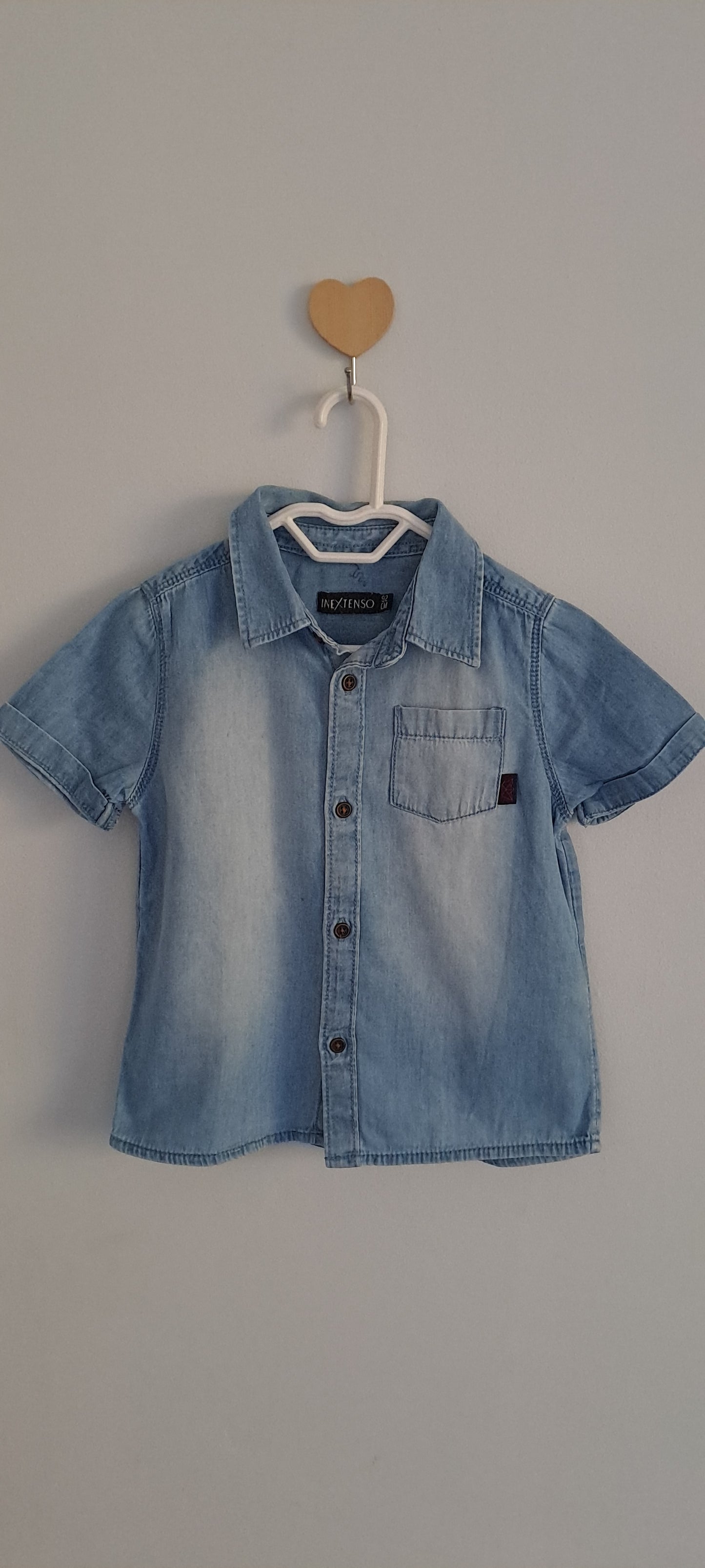 Inextenso Boys' Short Sleeve Denim Shirt 18-24 Months