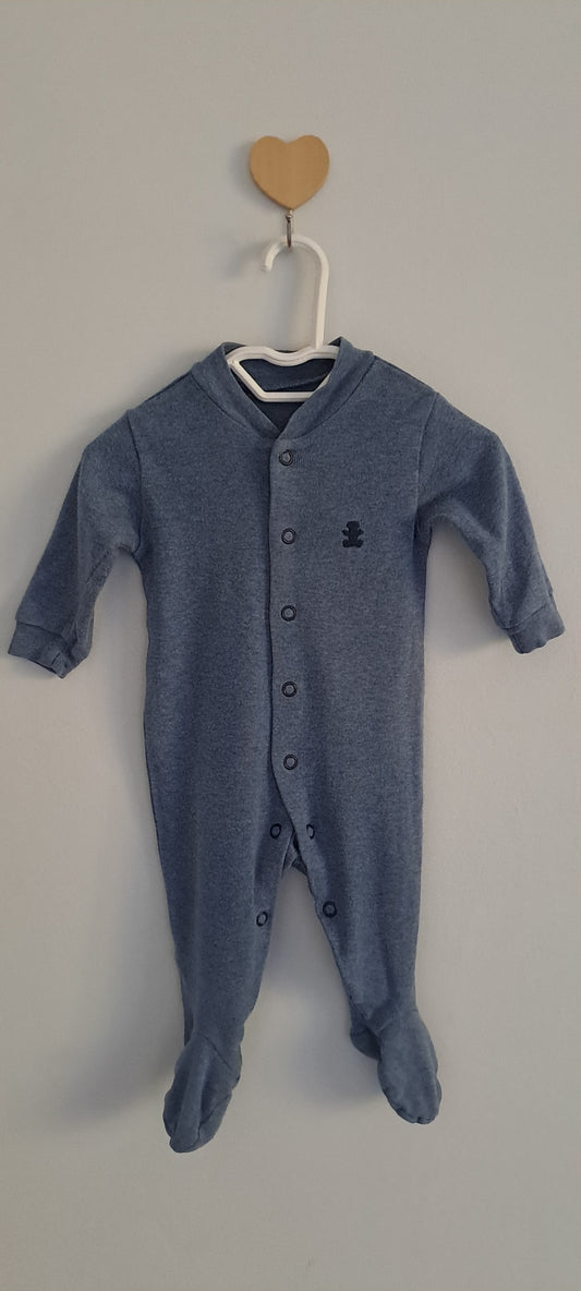 Woolworths Blue Cotton Onesie Newborn