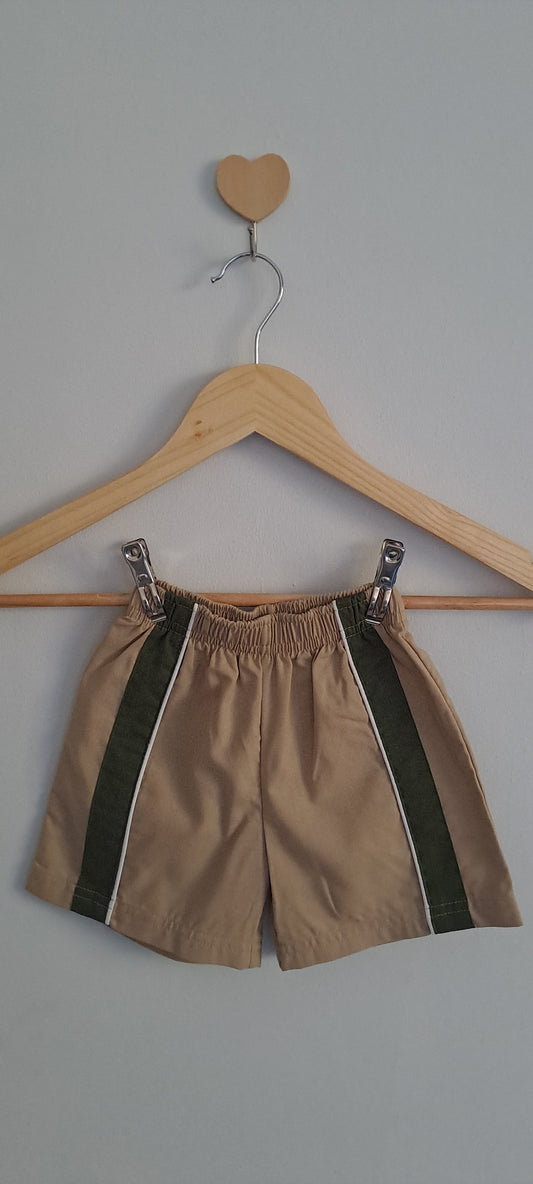 Ackermans Khaki & Beige Elasticated Shorts 3-6 Months