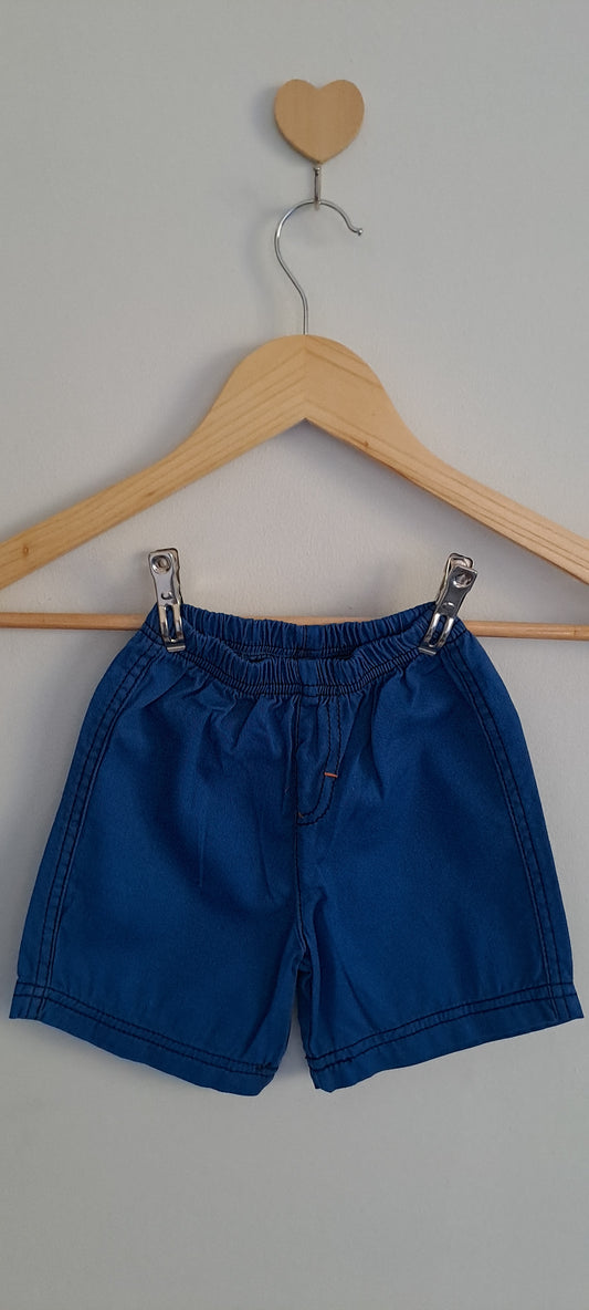 Ackermans Electric Blue Cotton Elasticated Shorts 3-6 Months