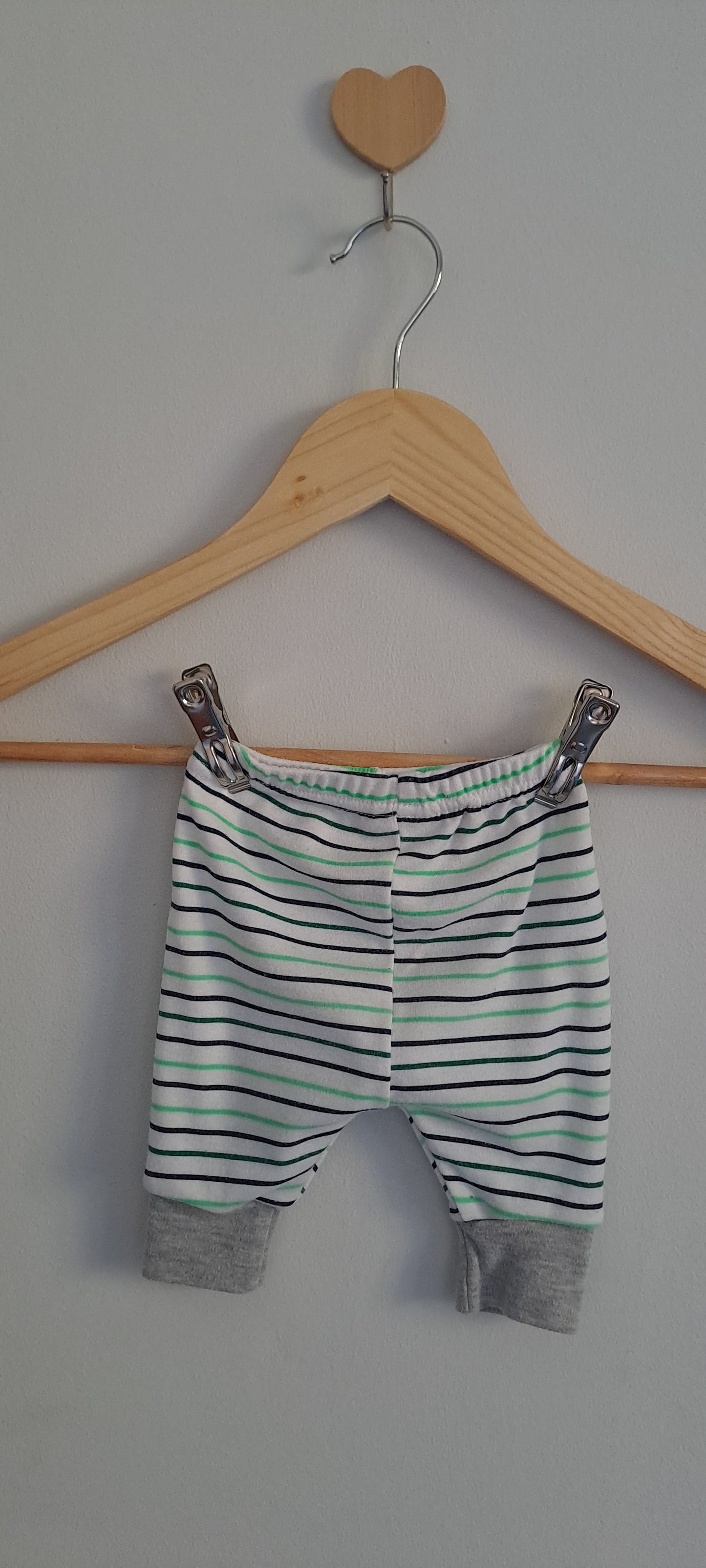 Cuddlesome Green & White Striped Pants Newborn