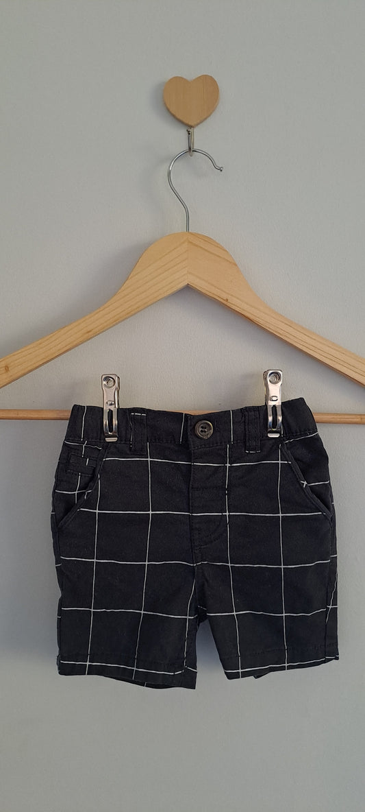 Mothercare Black & White Block Print Chino Pants 1-3 Months