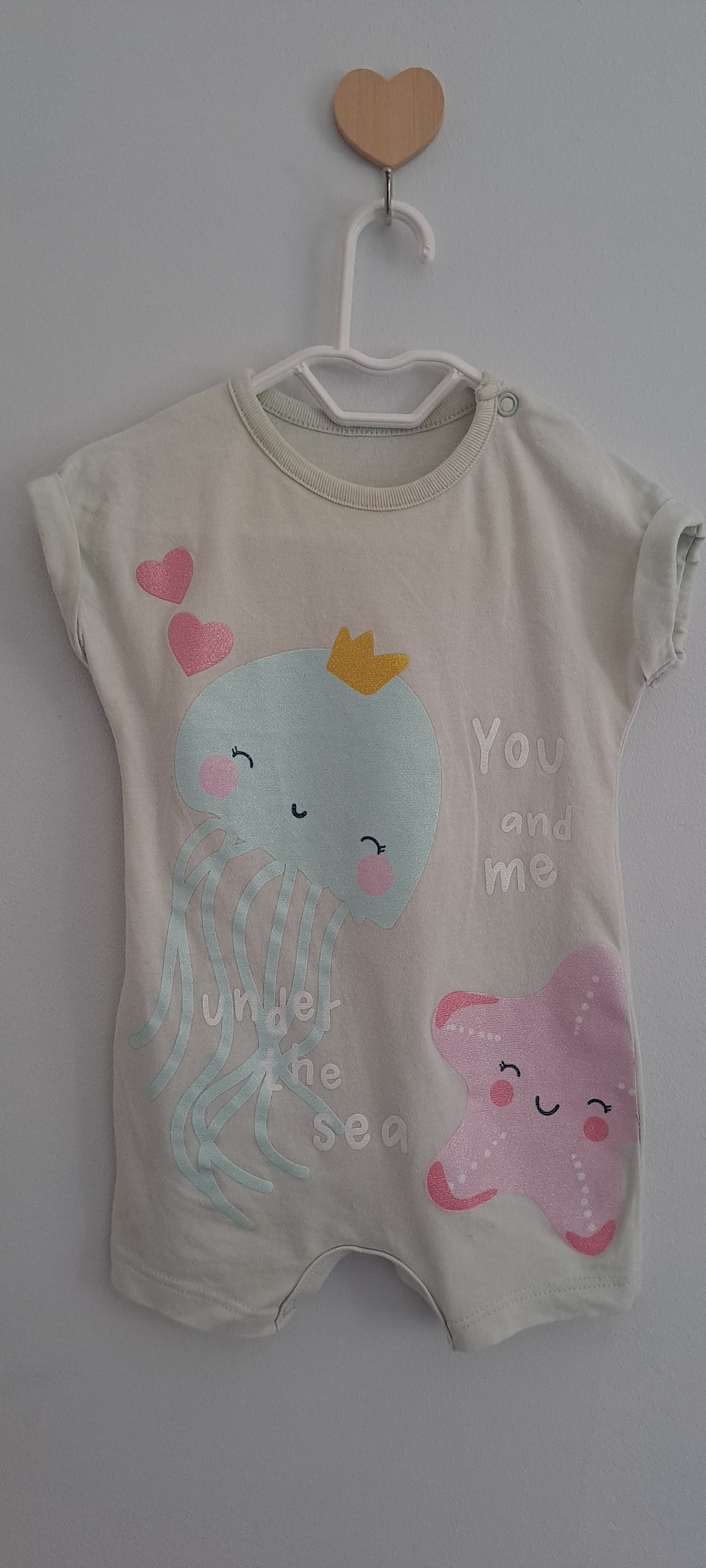 Woolworths Pastel Green You & Me Under the Sea Onesie 1-3 Months