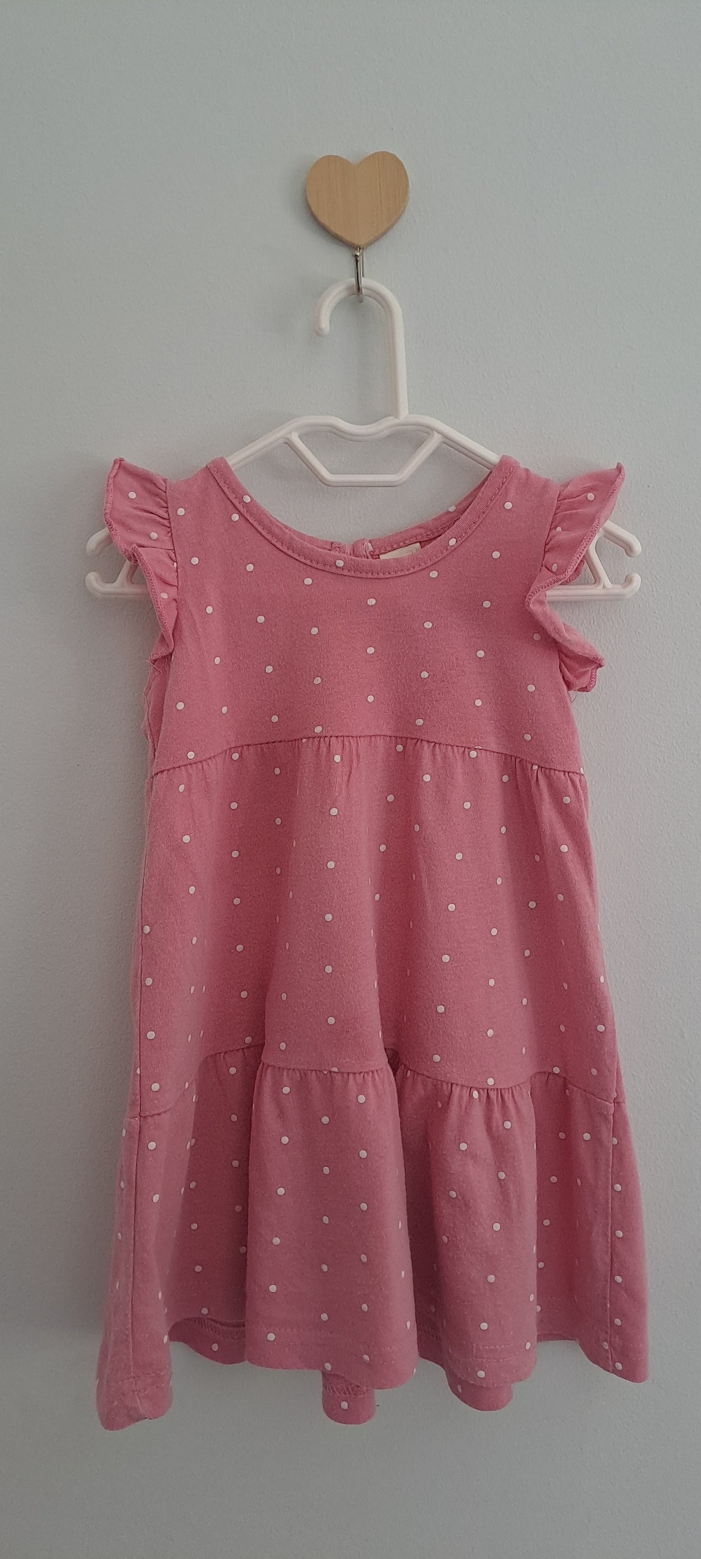 Tiny Tots Pink White Polka Dot Dress 6-12 Months