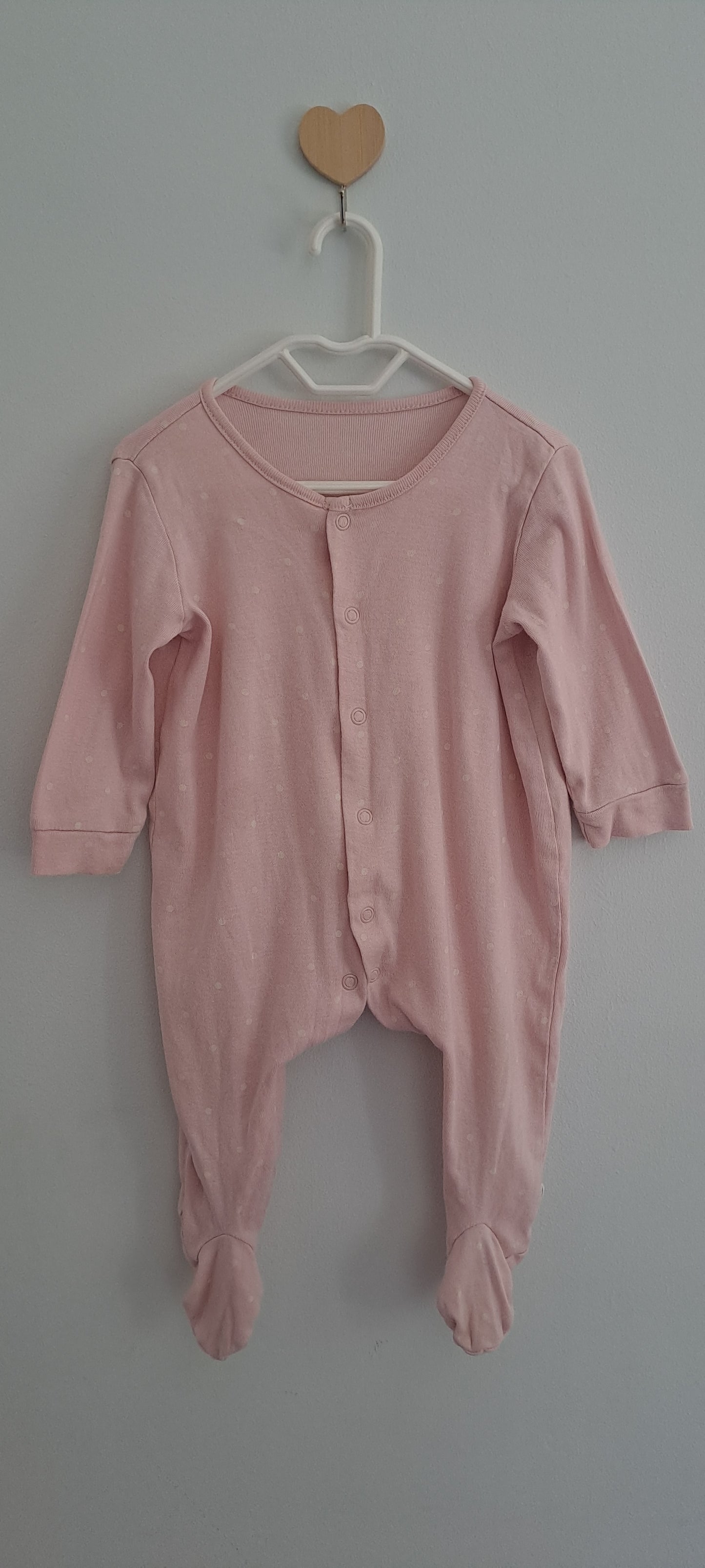 Woolworths Light Pink White Polka Dot Onesie 3-6 Months