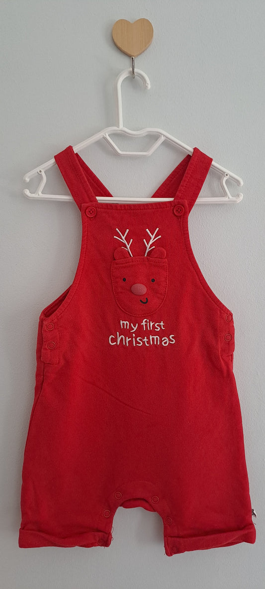 Woolworths Red My First Christmas Reindeer Dungarees 6-12 Months