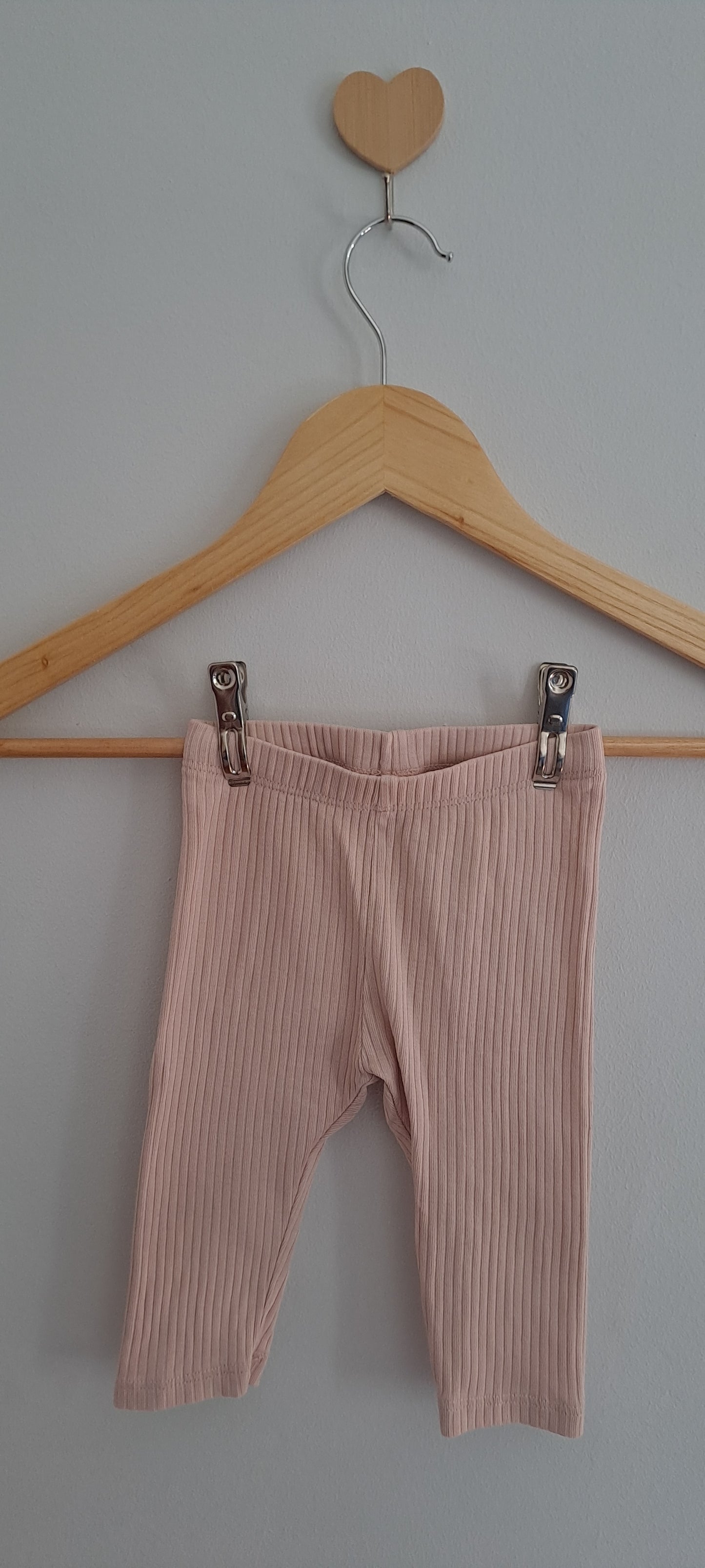 H&M Beige Ribbed Organic Cotton Leggings 4-6 Months