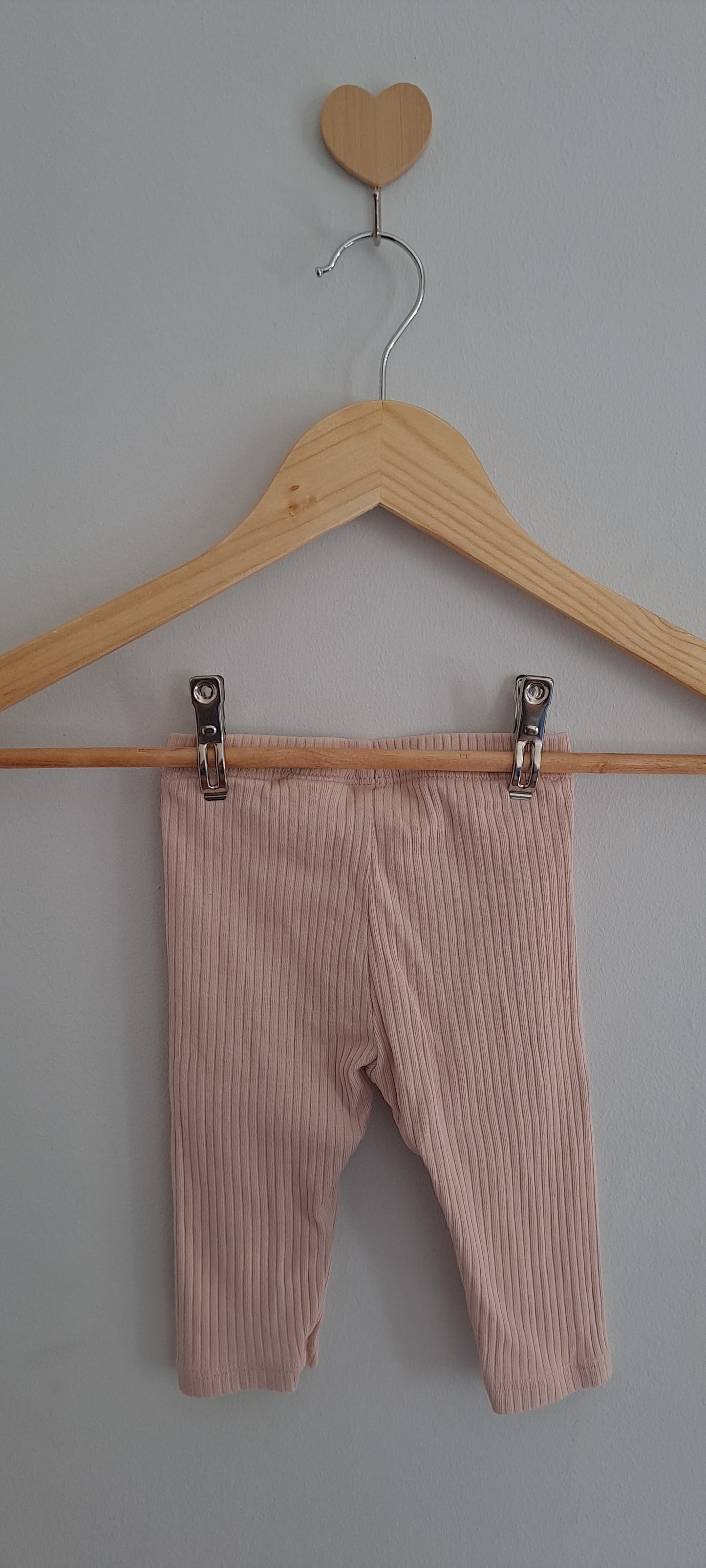 H&M Beige Ribbed Organic Cotton Leggings 4-6 Months