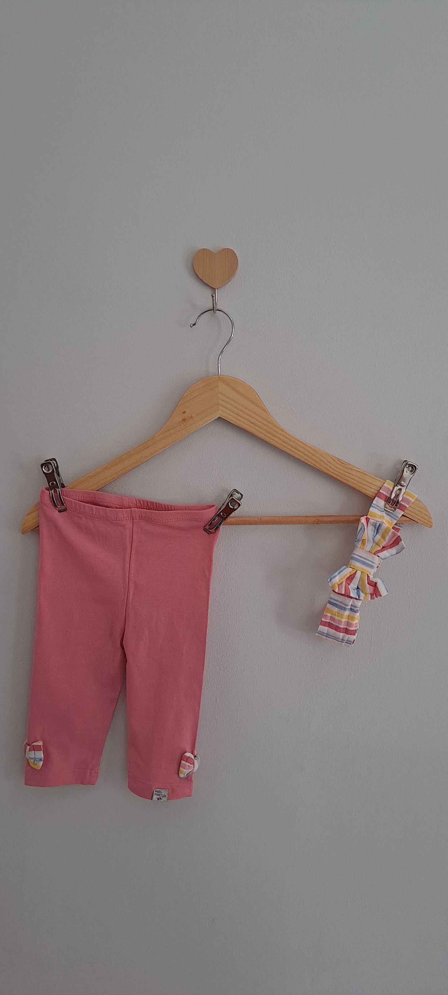 Naartjie Pink Bow Leggings & Headband Set 6-12 Months