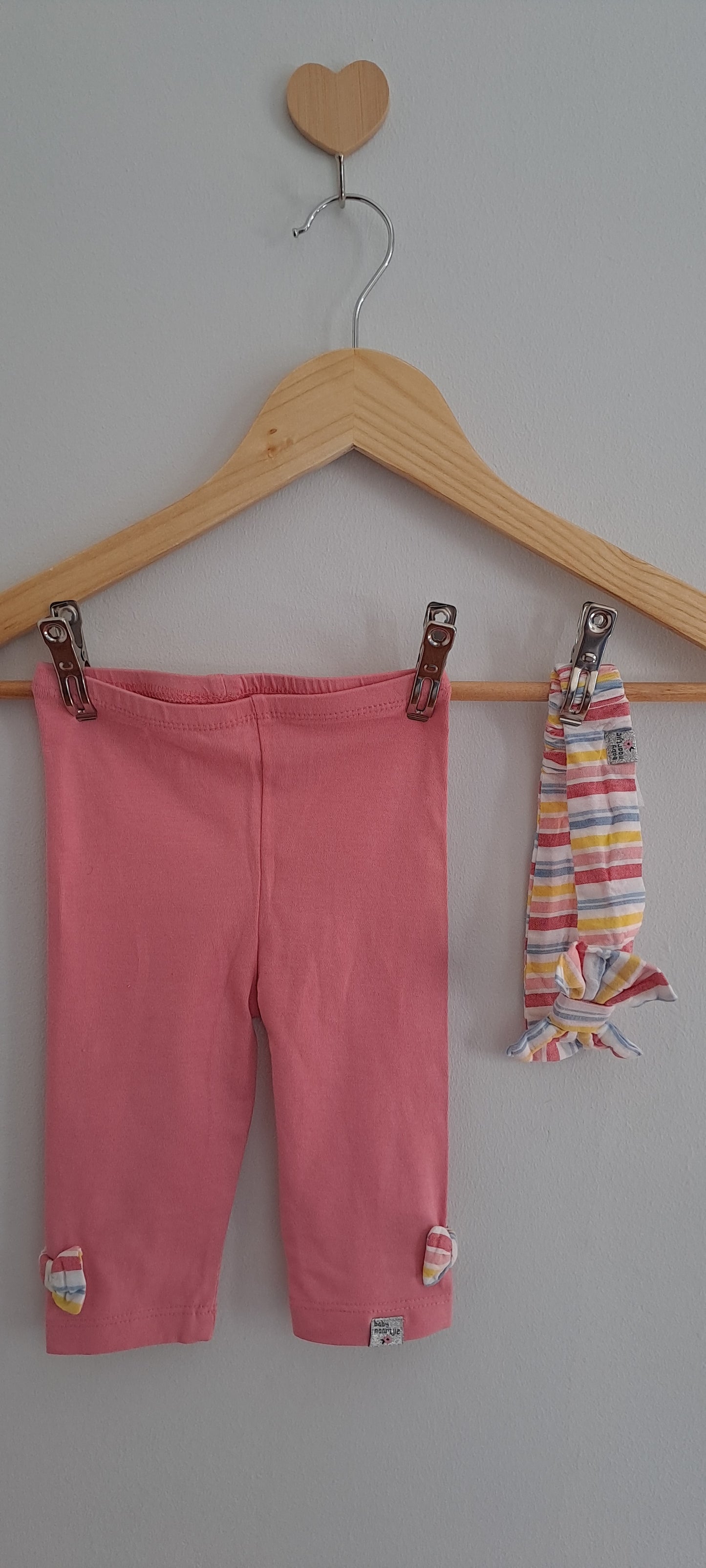 Naartjie Pink Bow Leggings & Headband Set 6-12 Months