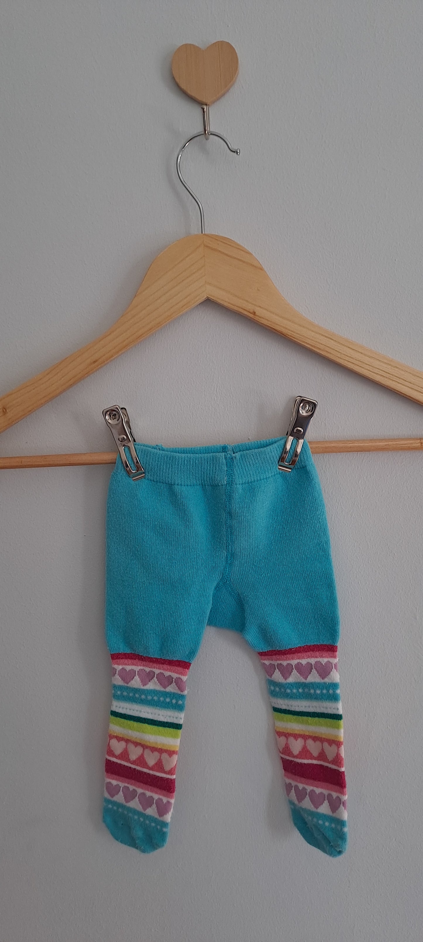 Multicoloured Heart Print Thick Winter Stockings 6-12 Months
