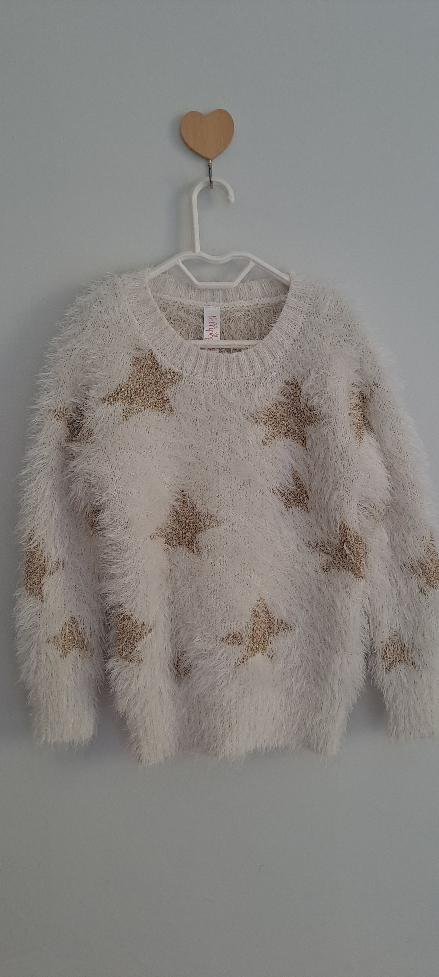 Lollipop Girls Fluffy Eyelash Knit Star Jumper 3-4 Years