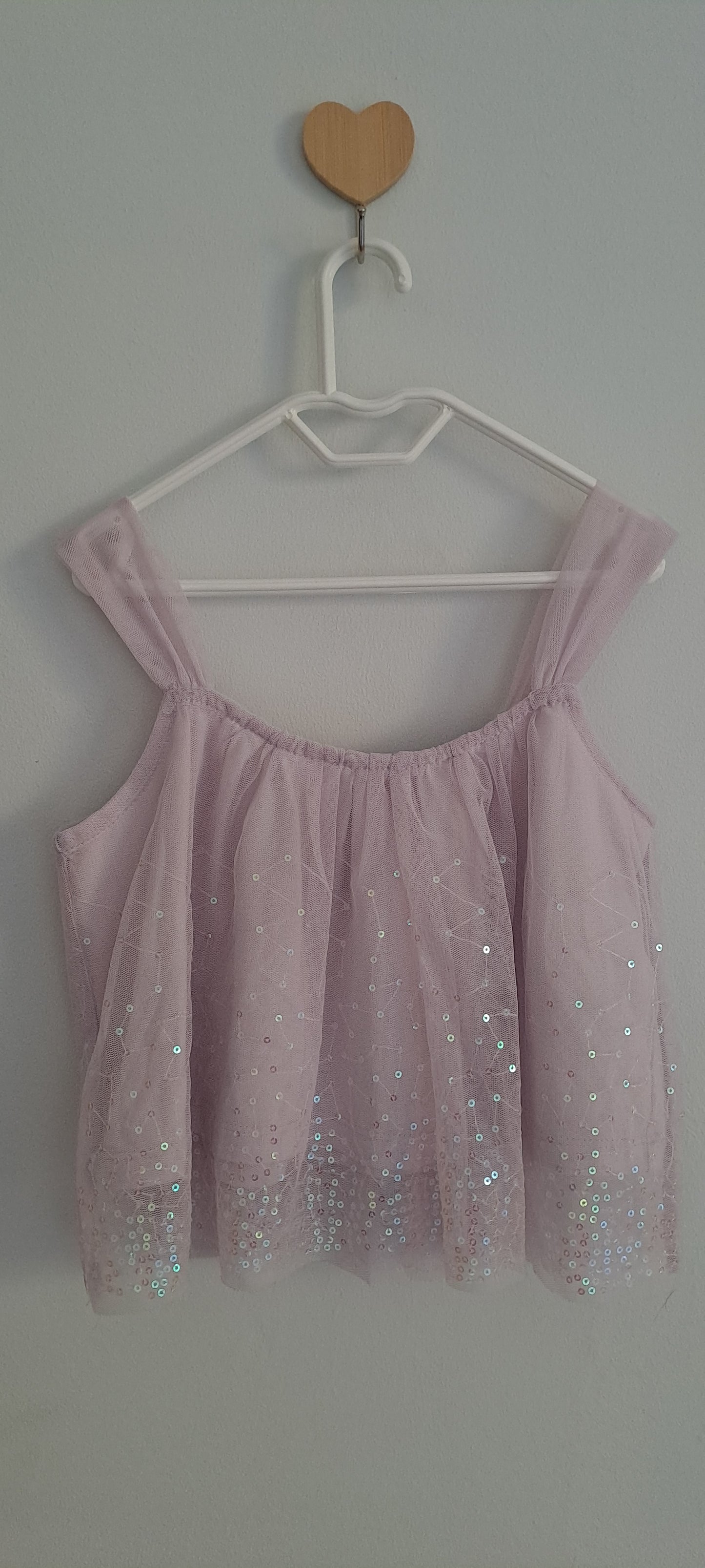 Cotton On Kids Pink Sequin & Tulle "Selena" Dress-Up Top 3-4 Years