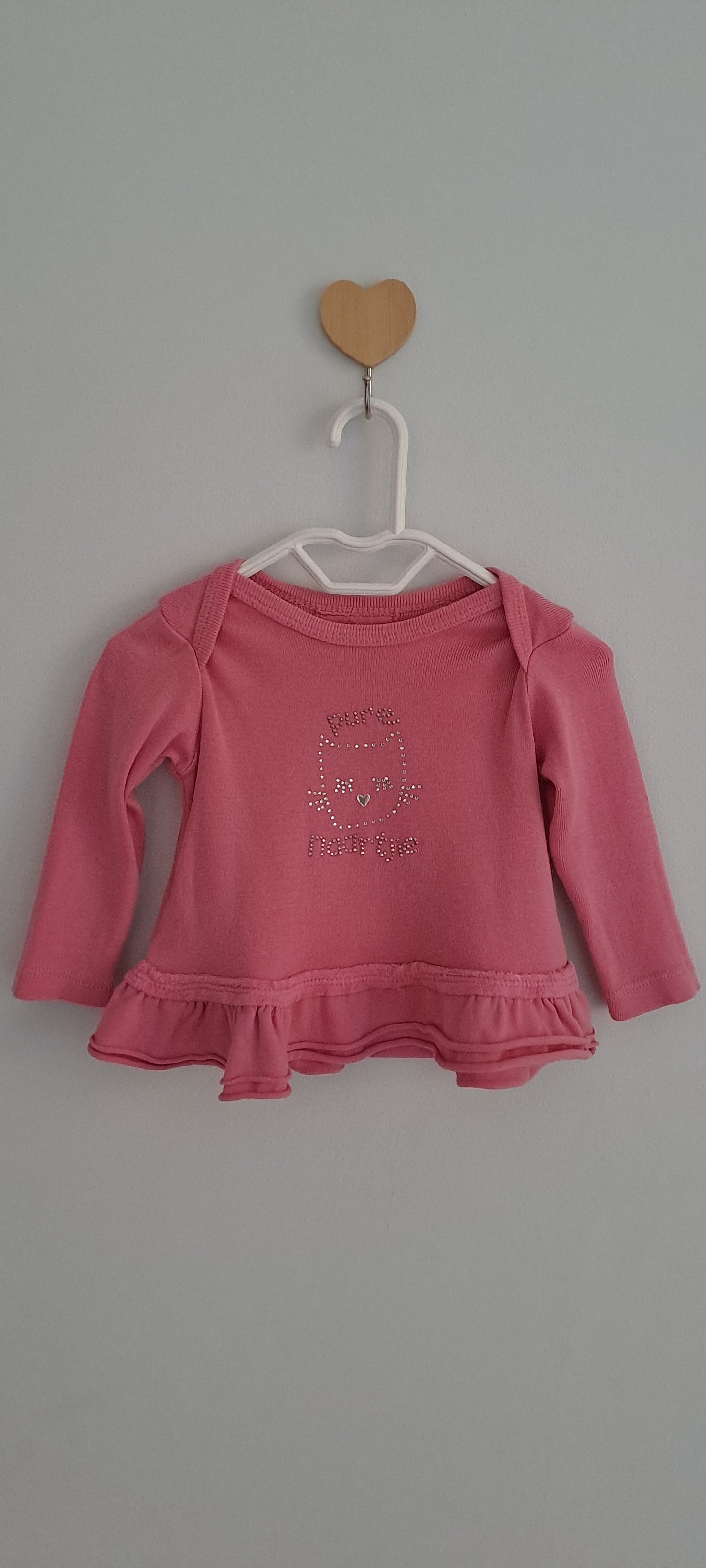 Naartjie Pink Long-Sleeve Kitten Peplum Top 0-3 Months