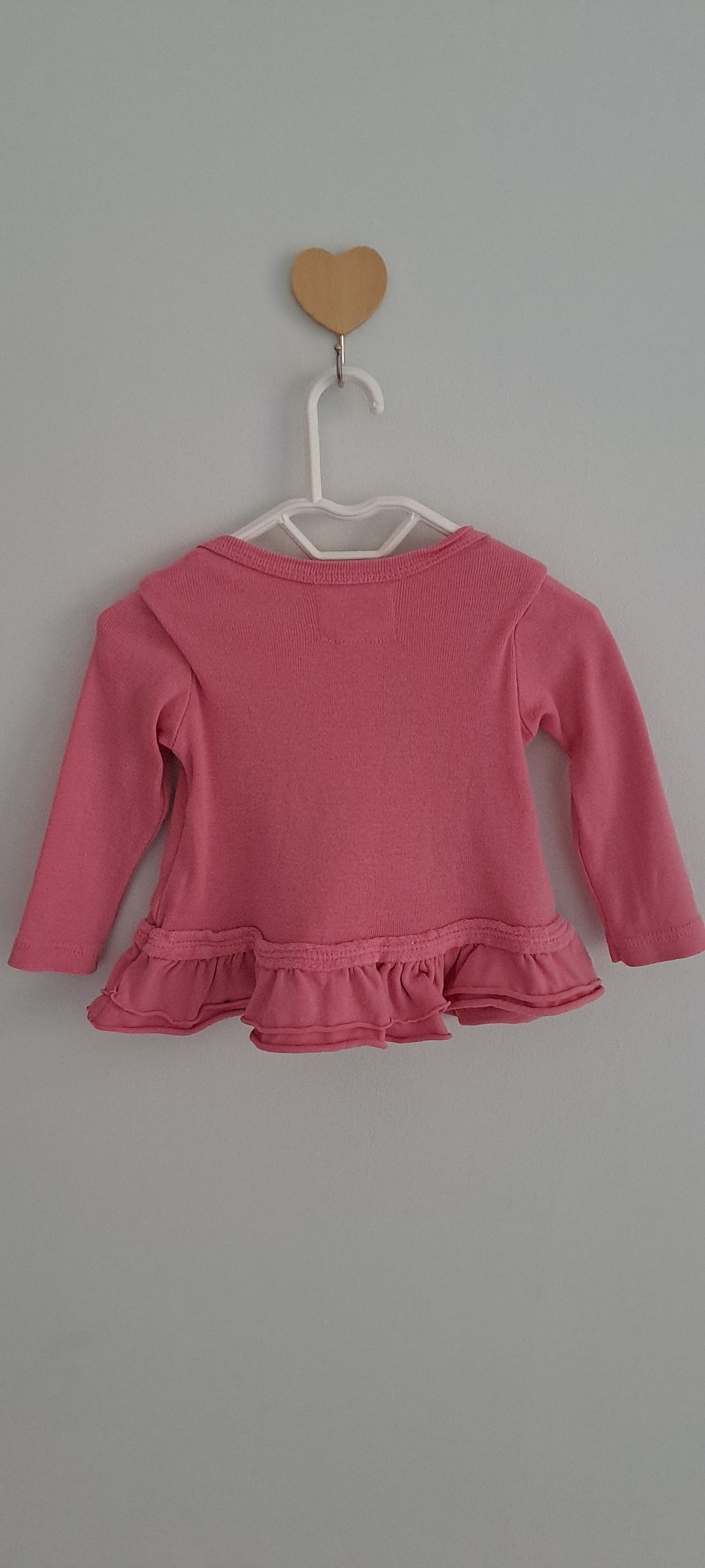 Naartjie Pink Long-Sleeve Kitten Peplum Top 0-3 Months