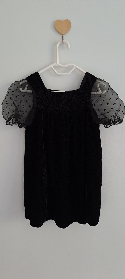 Zara Kids Black Velvet Dress 18-24 Months