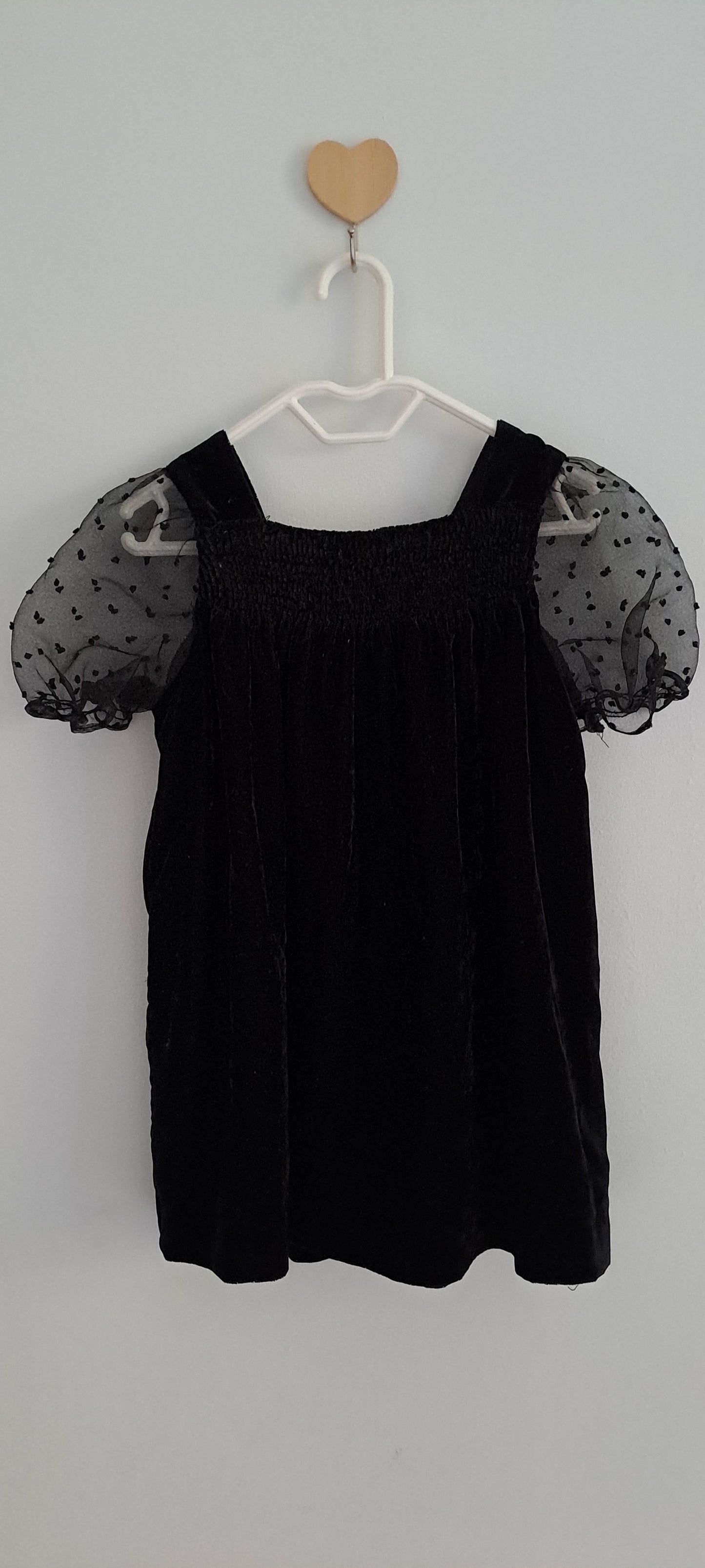 Zara Kids Black Velvet Dress 18-24 Months