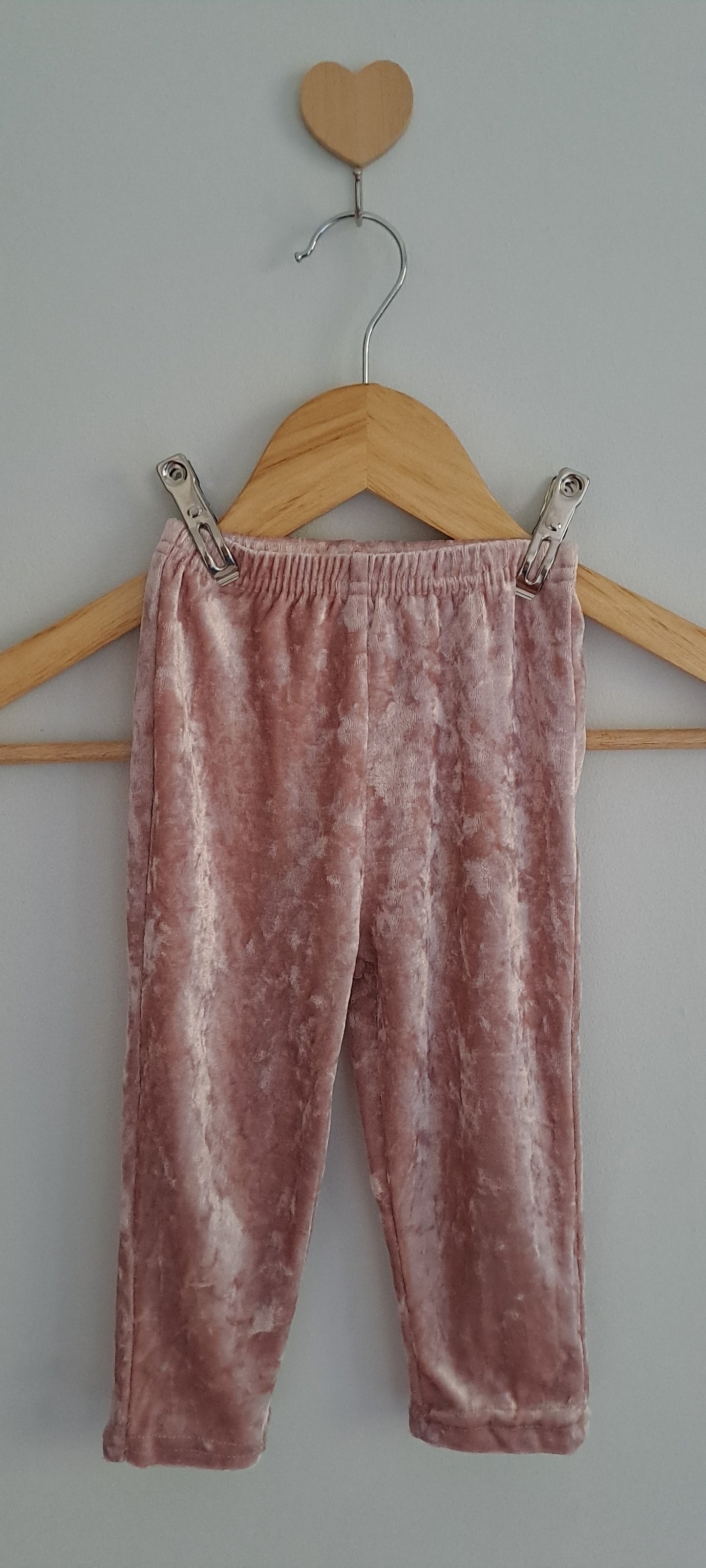 Cuddlesome Dusty Pink Crushed Velvet Leggings 12-18 Months