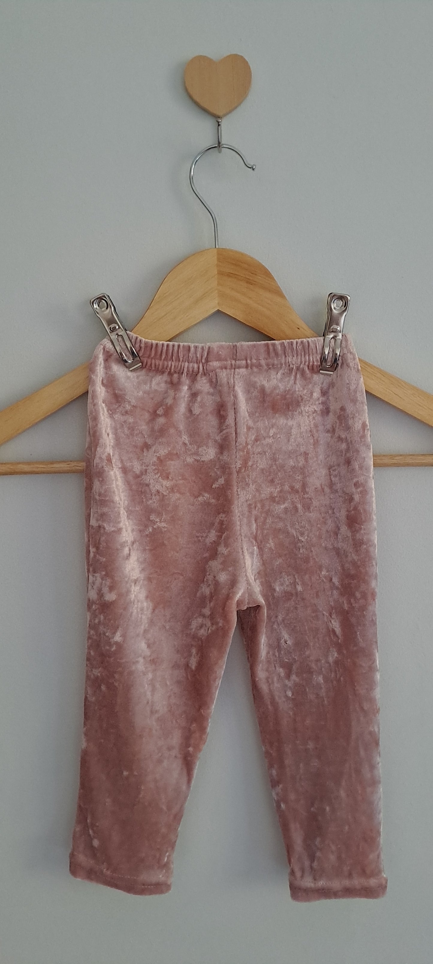 Cuddlesome Dusty Pink Crushed Velvet Leggings 12-18 Months