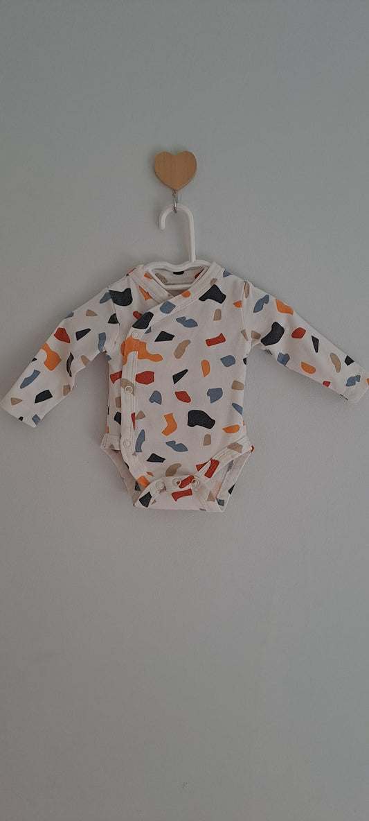 Woolworths Terrazzo Wrap Bodysuit Newborn