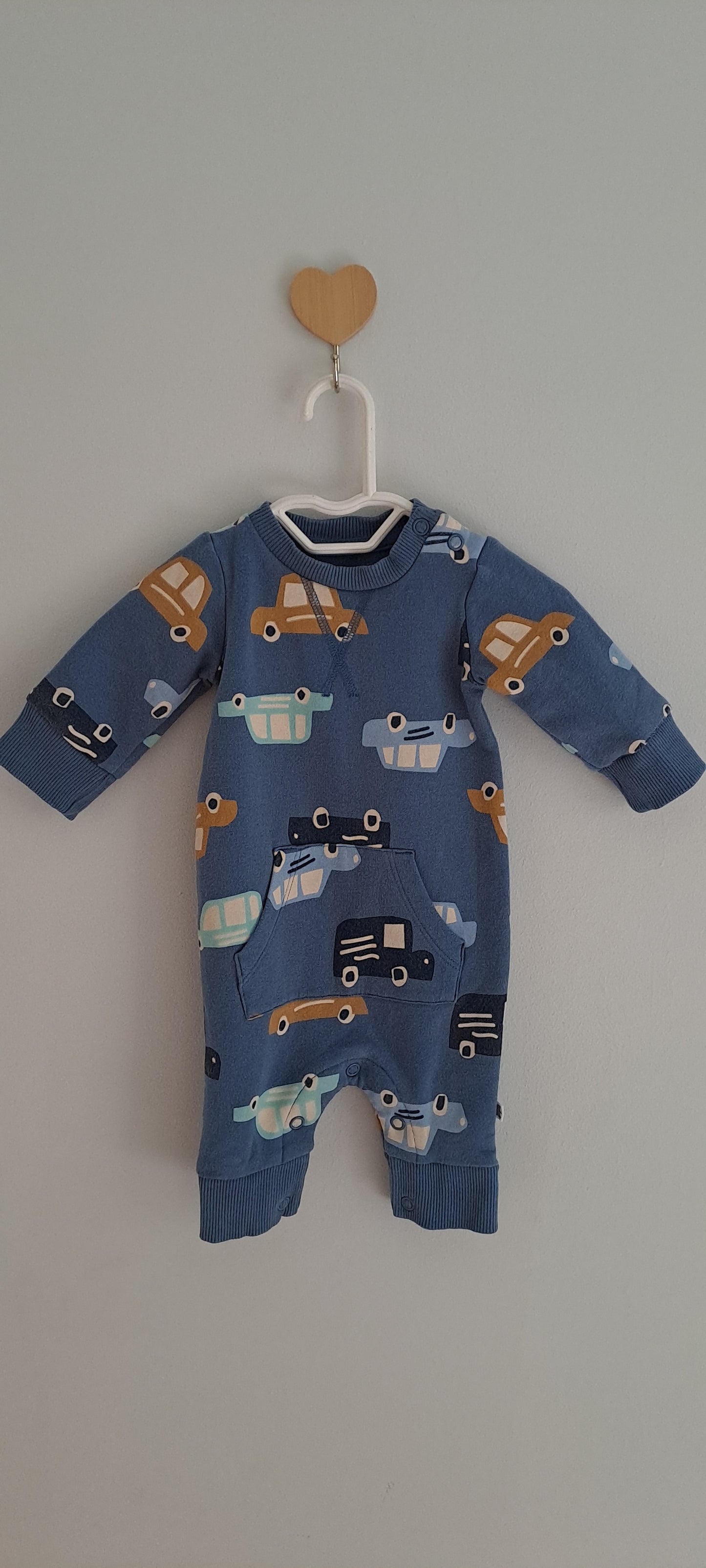 Woolworths Fleece-Lined Vintage Car Romper & Beanie Set Newborn