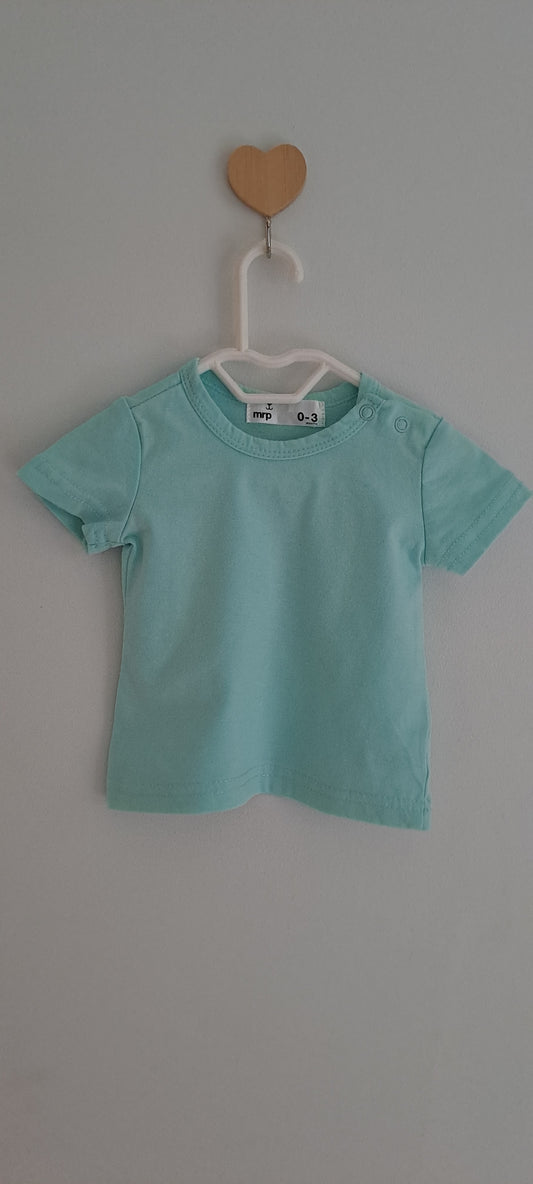 MRP Baby Mint Green Basic Cotton T-Shirt 0-3 Months