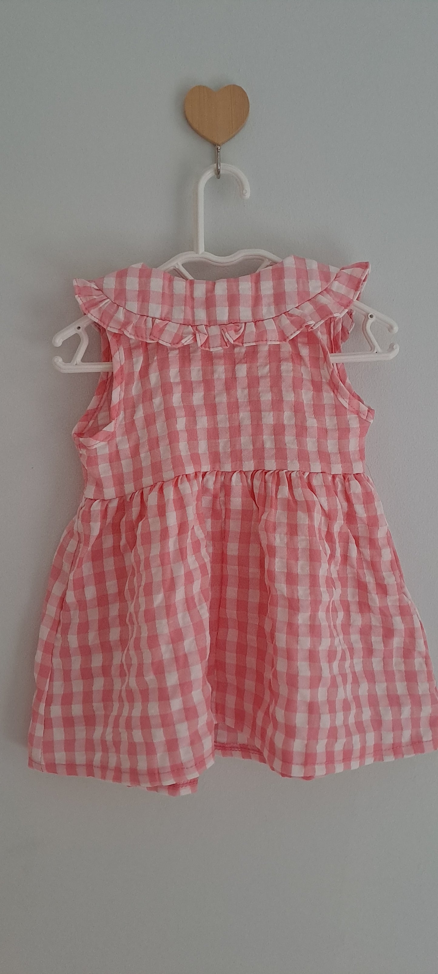 MRP Baby Pink Gingham Ruffle Dress 3-6 Months