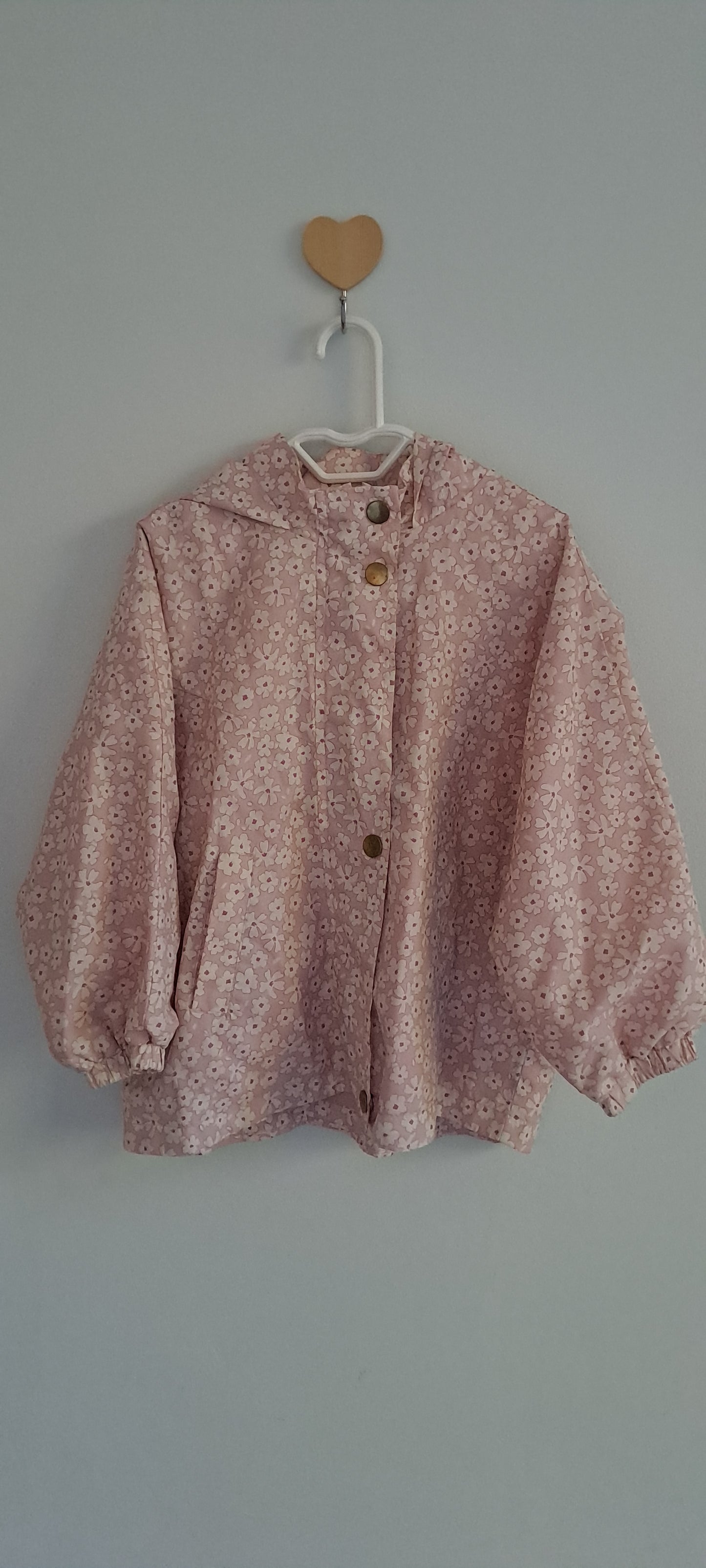 Zara Kids Dusty Pink Daisy Floral Oversized Windbreaker 2-3 Years